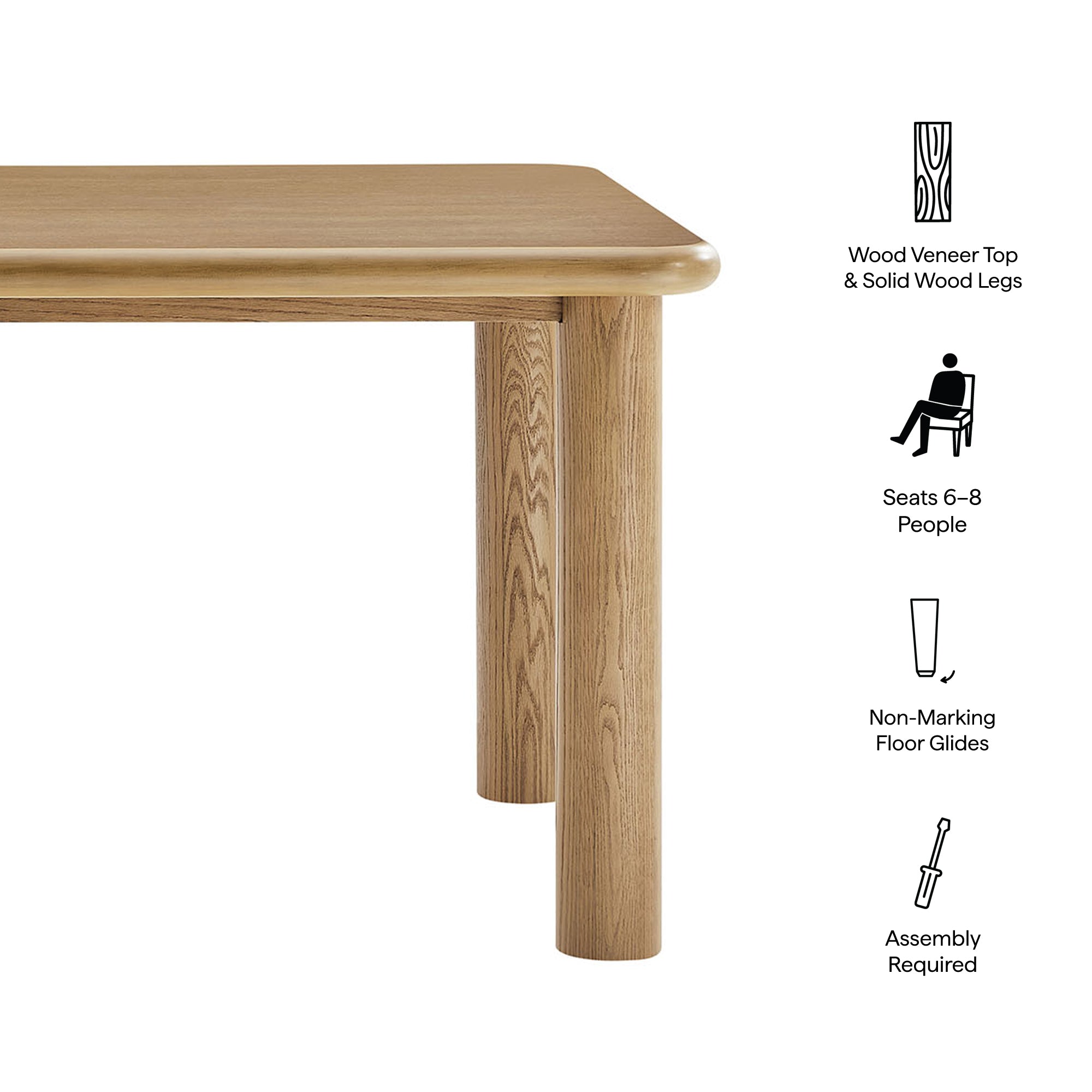 Alvia 72" Rectangular Wood Dining Table
