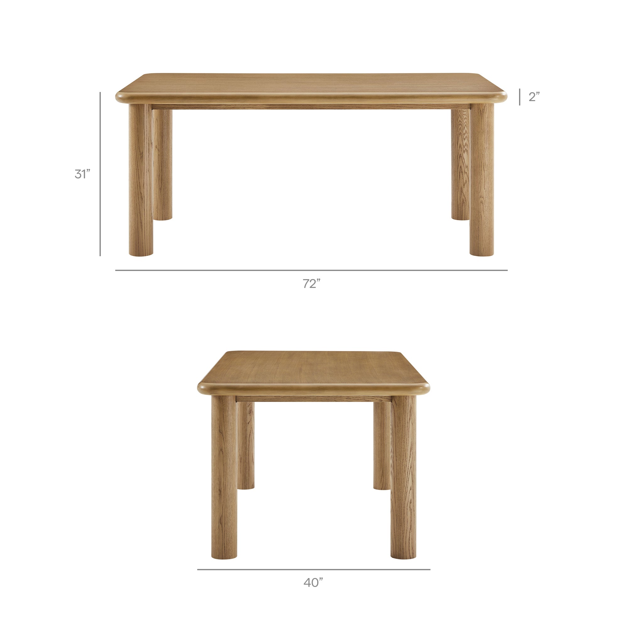 Alvia 72" Rectangular Wood Dining Table