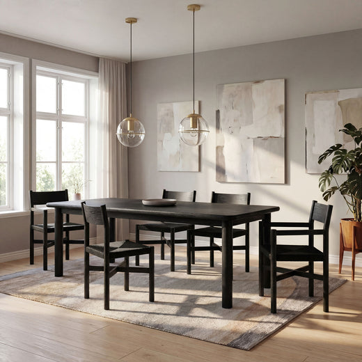 Alvia 86"–105" Extendable Rectangular Wood Dining Table