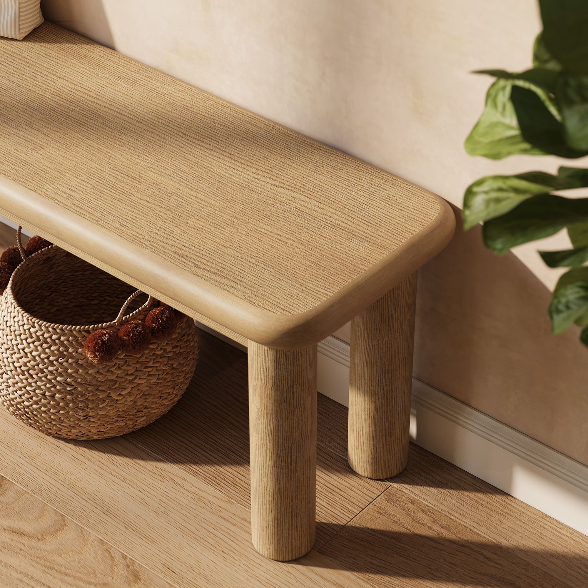 Alvia 58" Wood Bench
