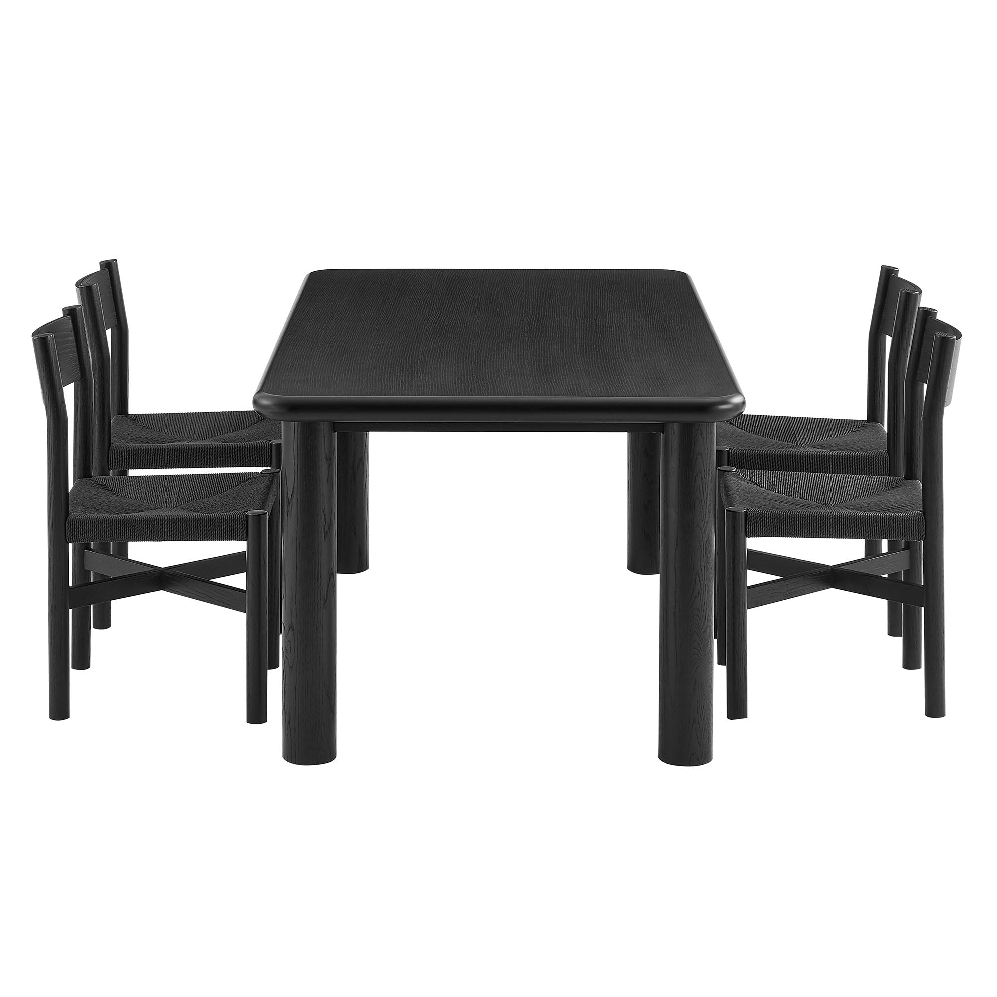 Alvia 5-Piece Wood Dining Table and Chairs Set