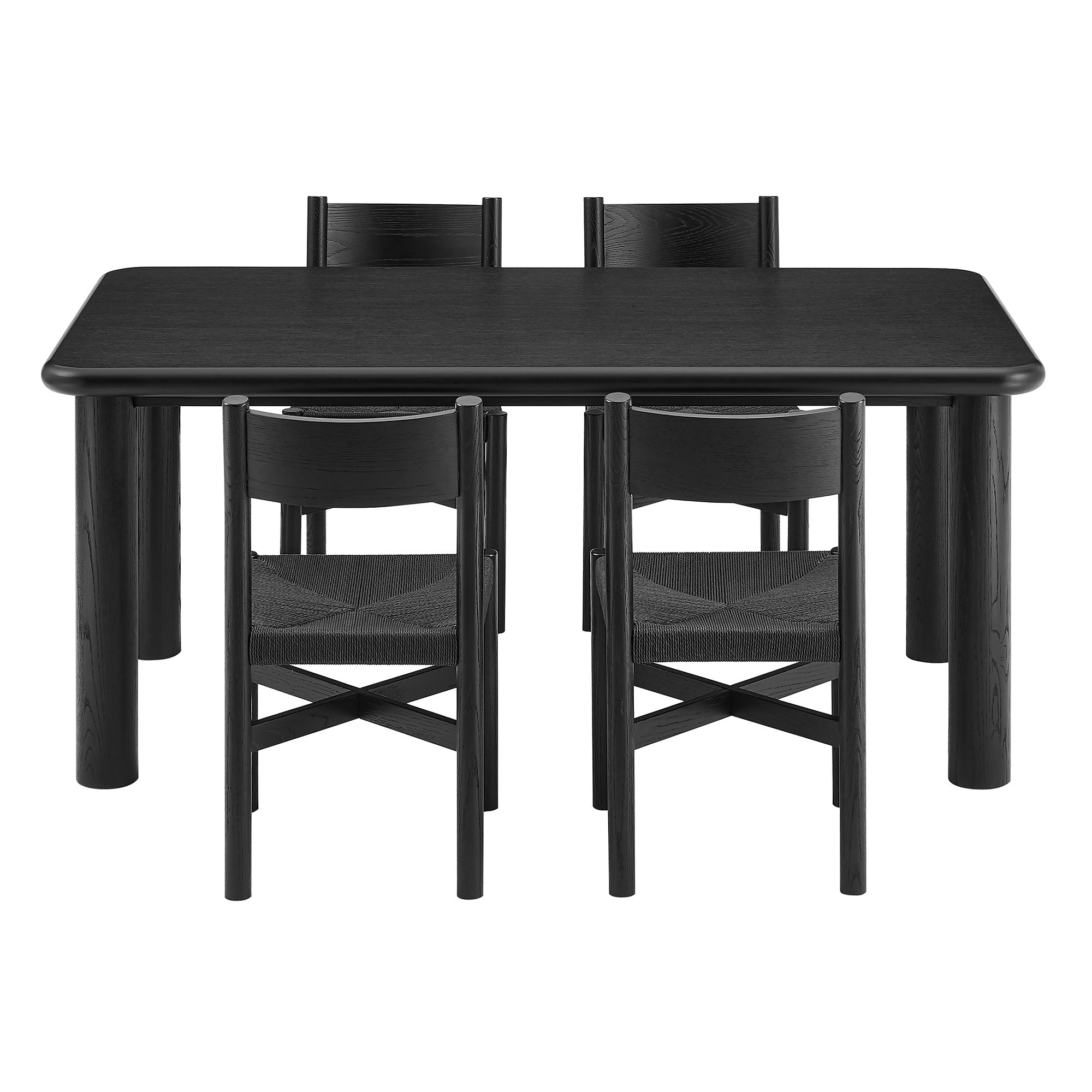 Alvia 5-Piece Wood Dining Table and Chairs Set