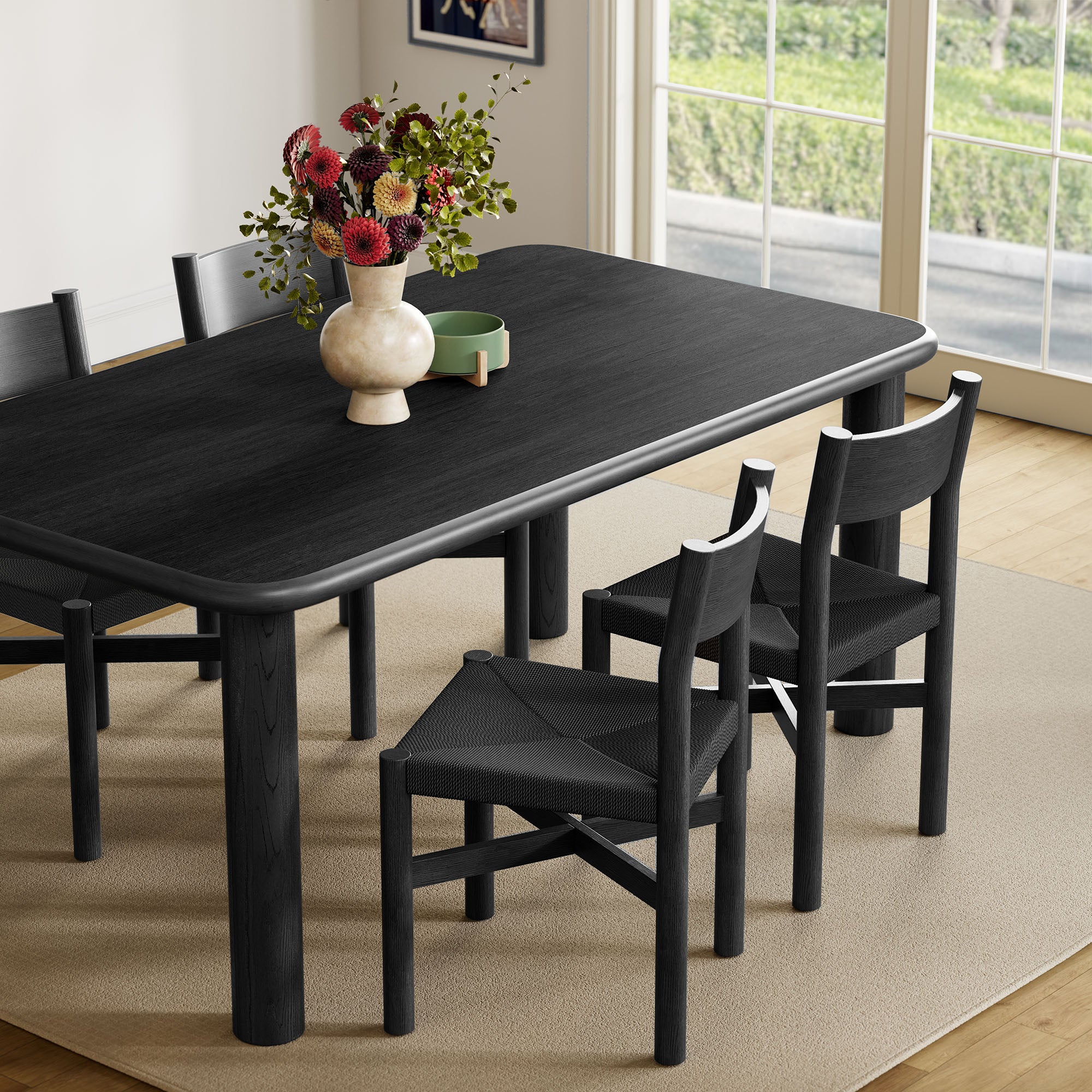 Alvia 5-Piece Wood Dining Table and Chairs Set