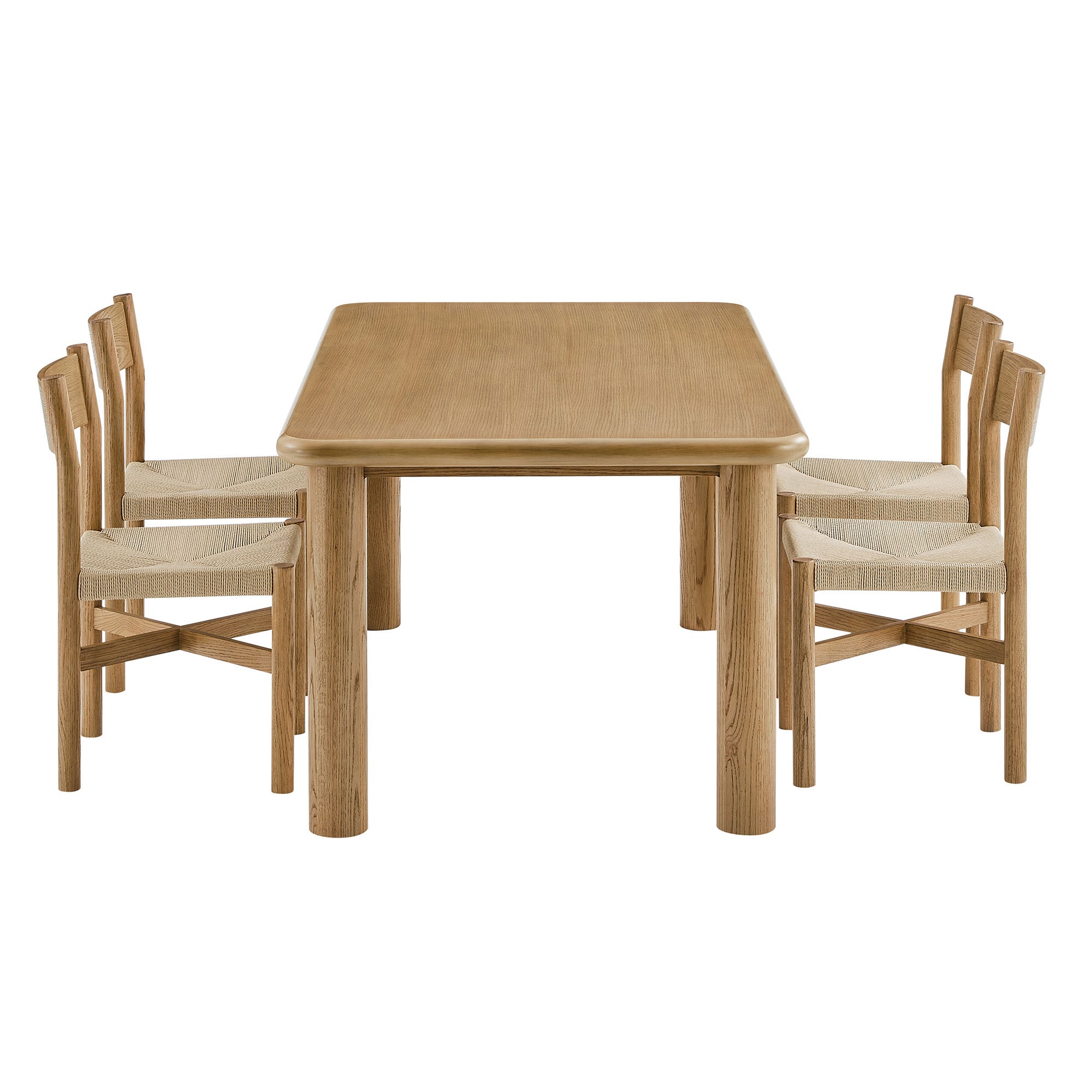 Alvia 5-Piece Wood Dining Table and Chairs Set