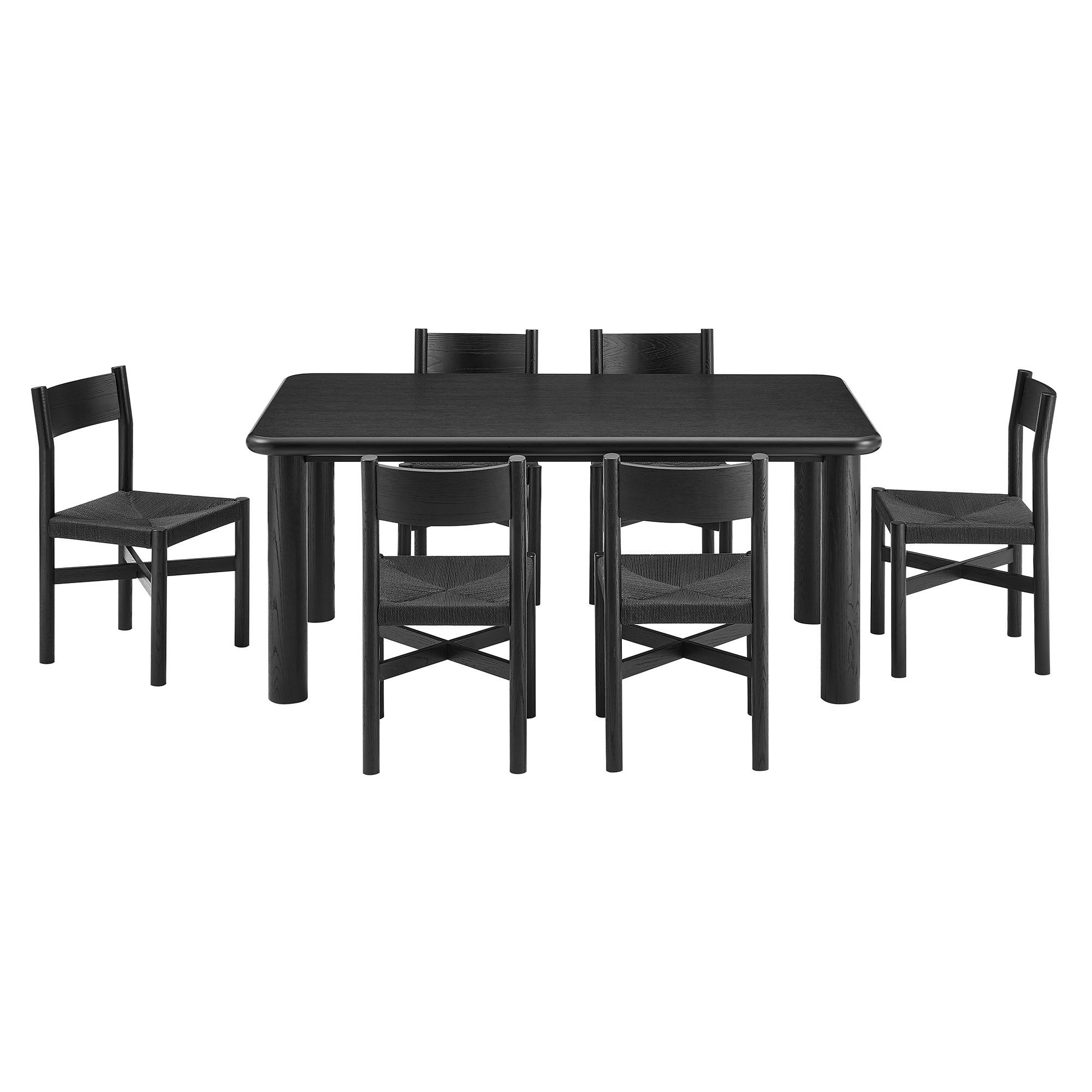 Alvia 7-Piece Wood Dining Table and Chairs Set