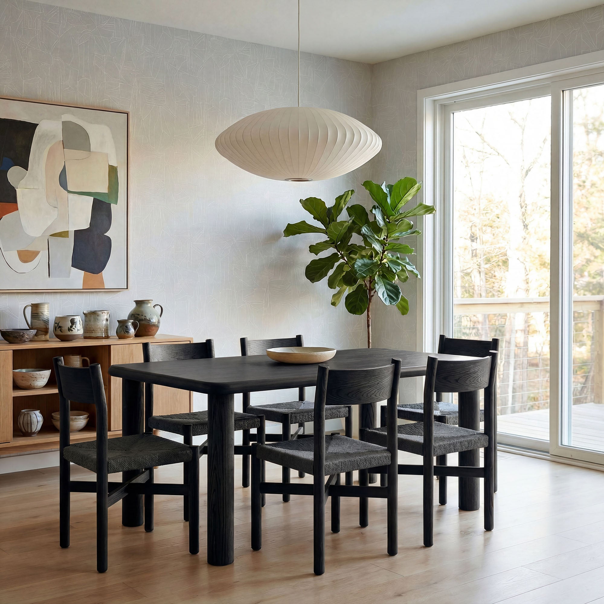 Alvia 7-Piece Wood Dining Table and Chairs Set