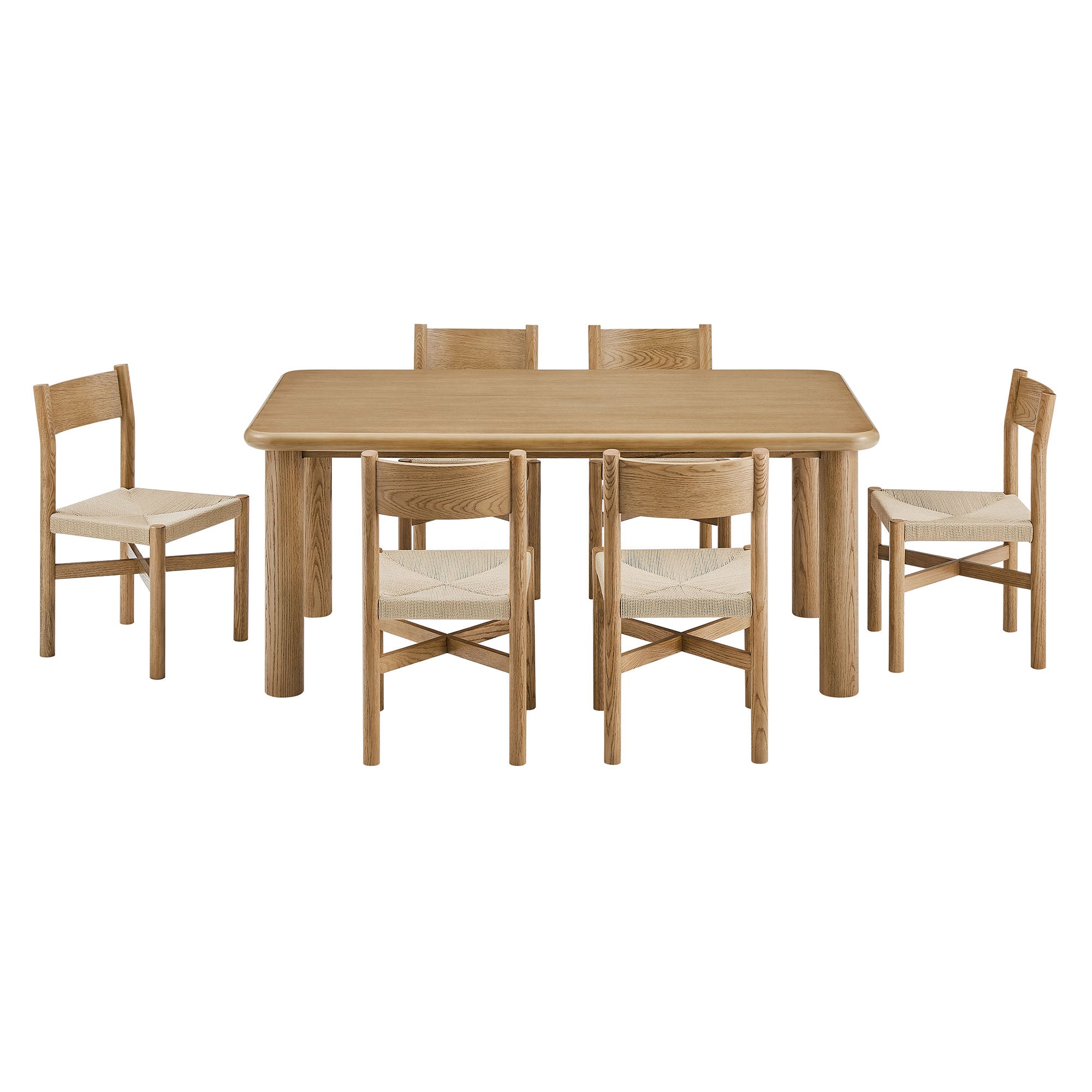 Alvia 7-Piece Wood Dining Table and Chairs Set