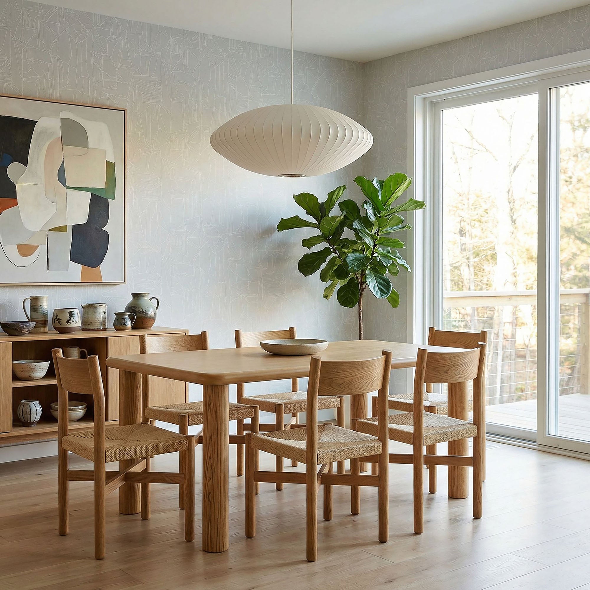 Alvia 7-Piece Wood Dining Table and Chairs Set