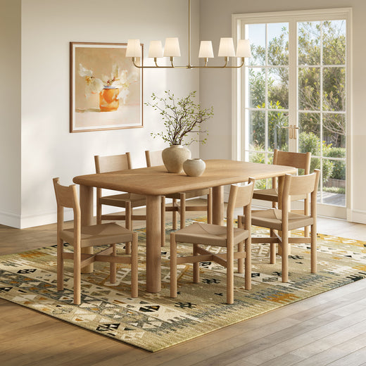 Alvia 7-Piece Wood Dining Table and Chairs Set