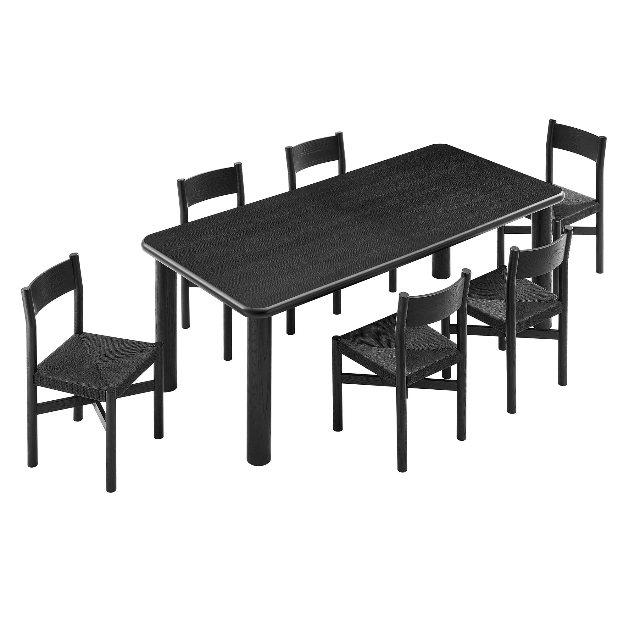 Alvia 7-Piece Wood Extendable Dining Table and Chairs Set