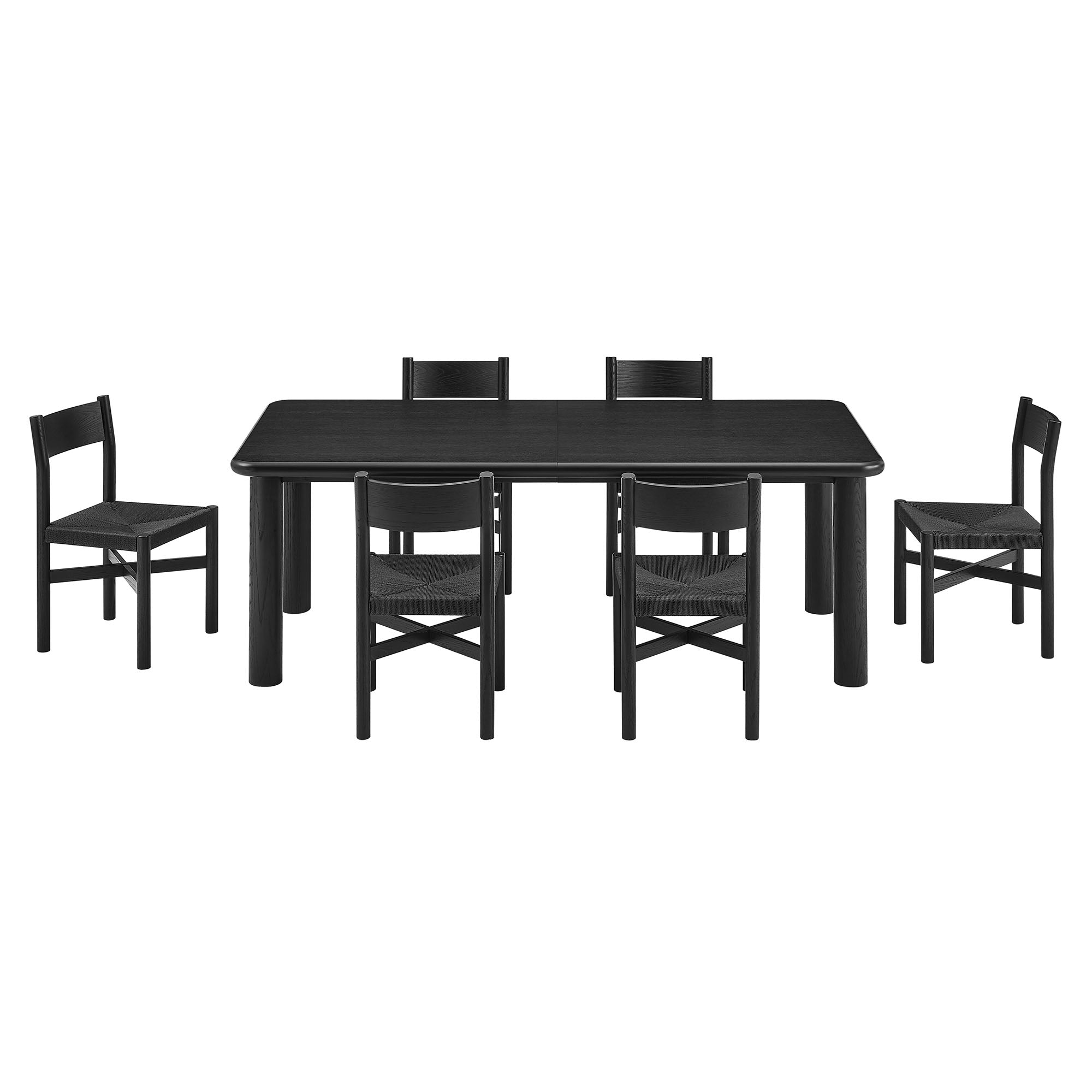 Alvia 7-Piece Wood Extendable Dining Table and Chairs Set