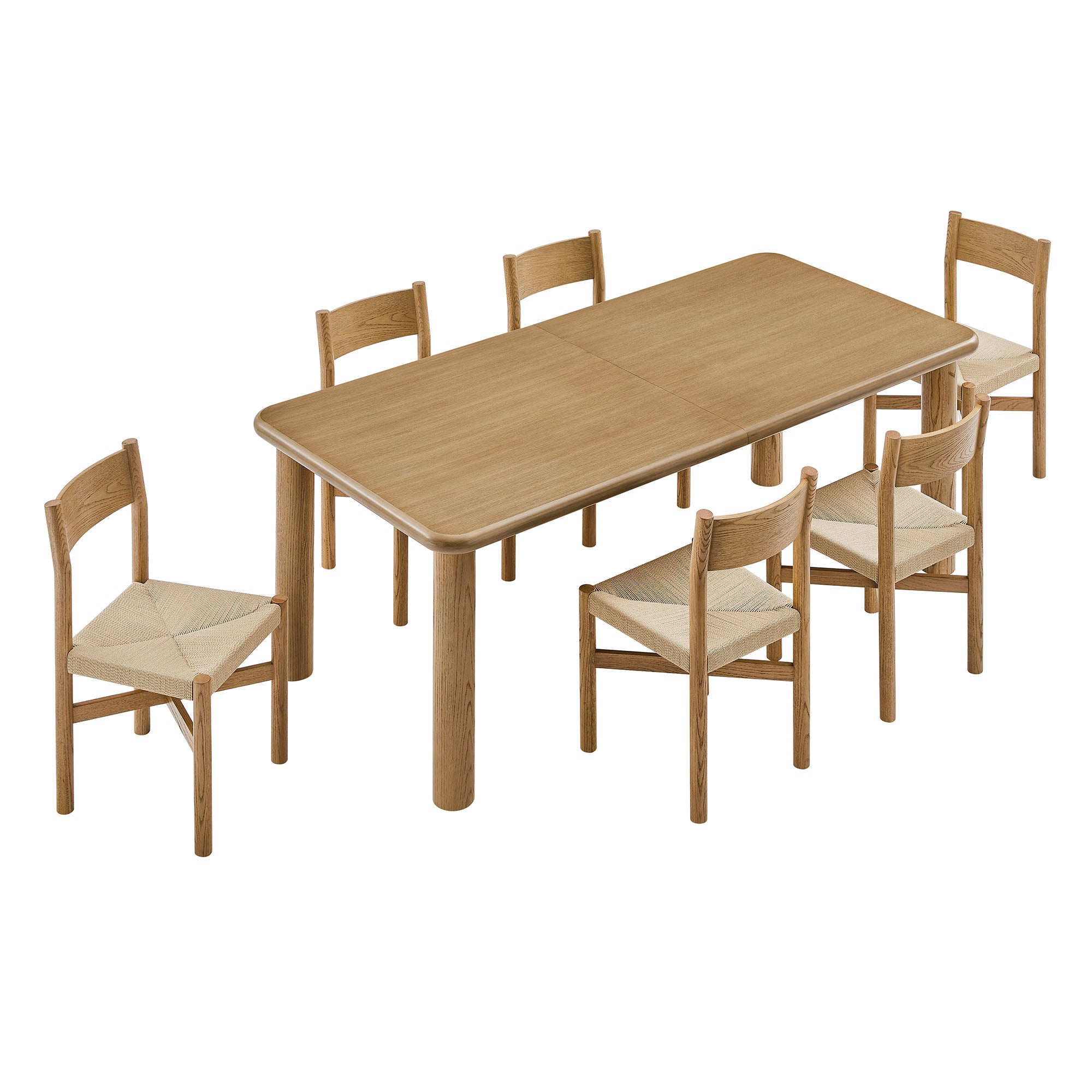 Alvia 7-Piece Wood Extendable Dining Table and Chairs Set