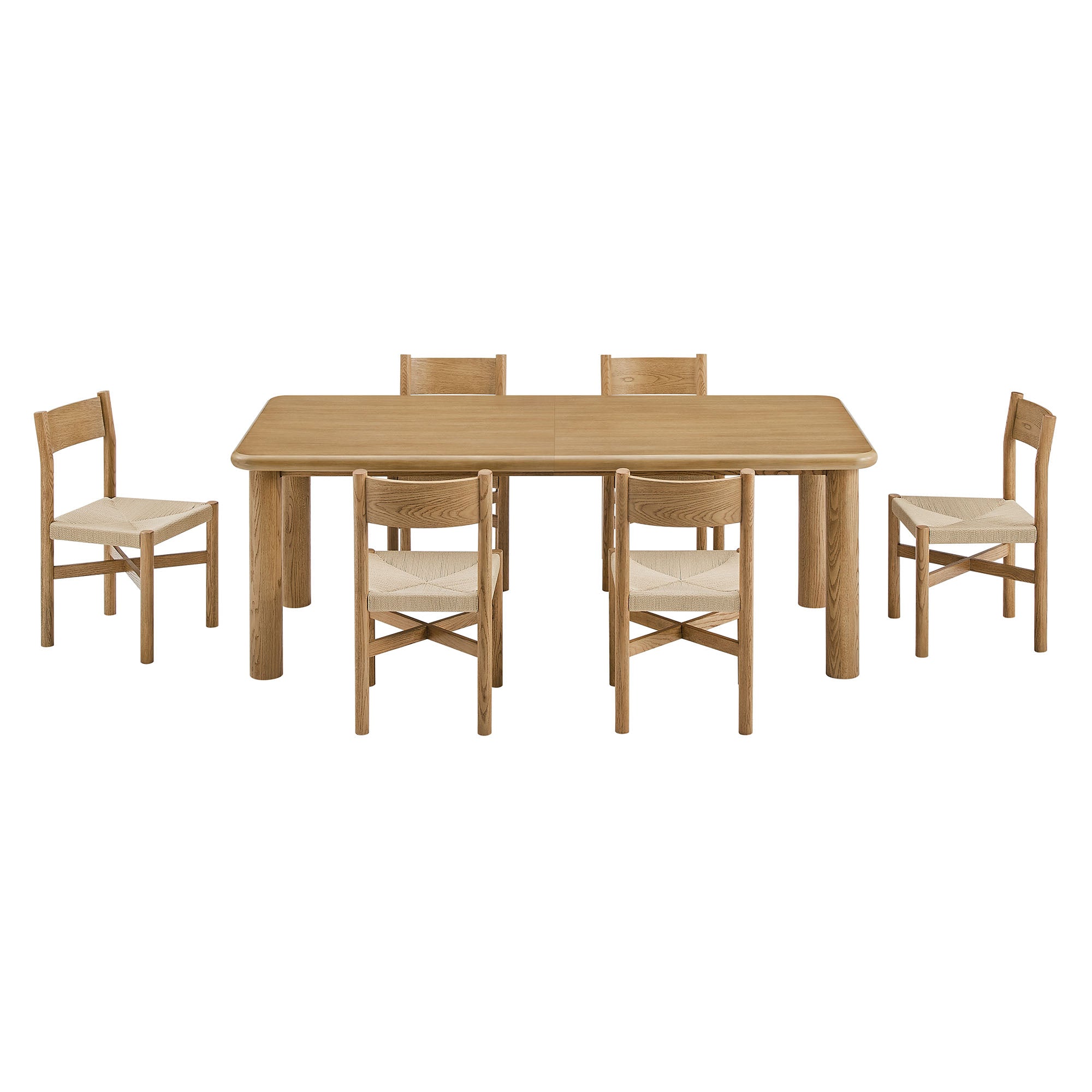 Alvia 7-Piece Wood Extendable Dining Table and Chairs Set