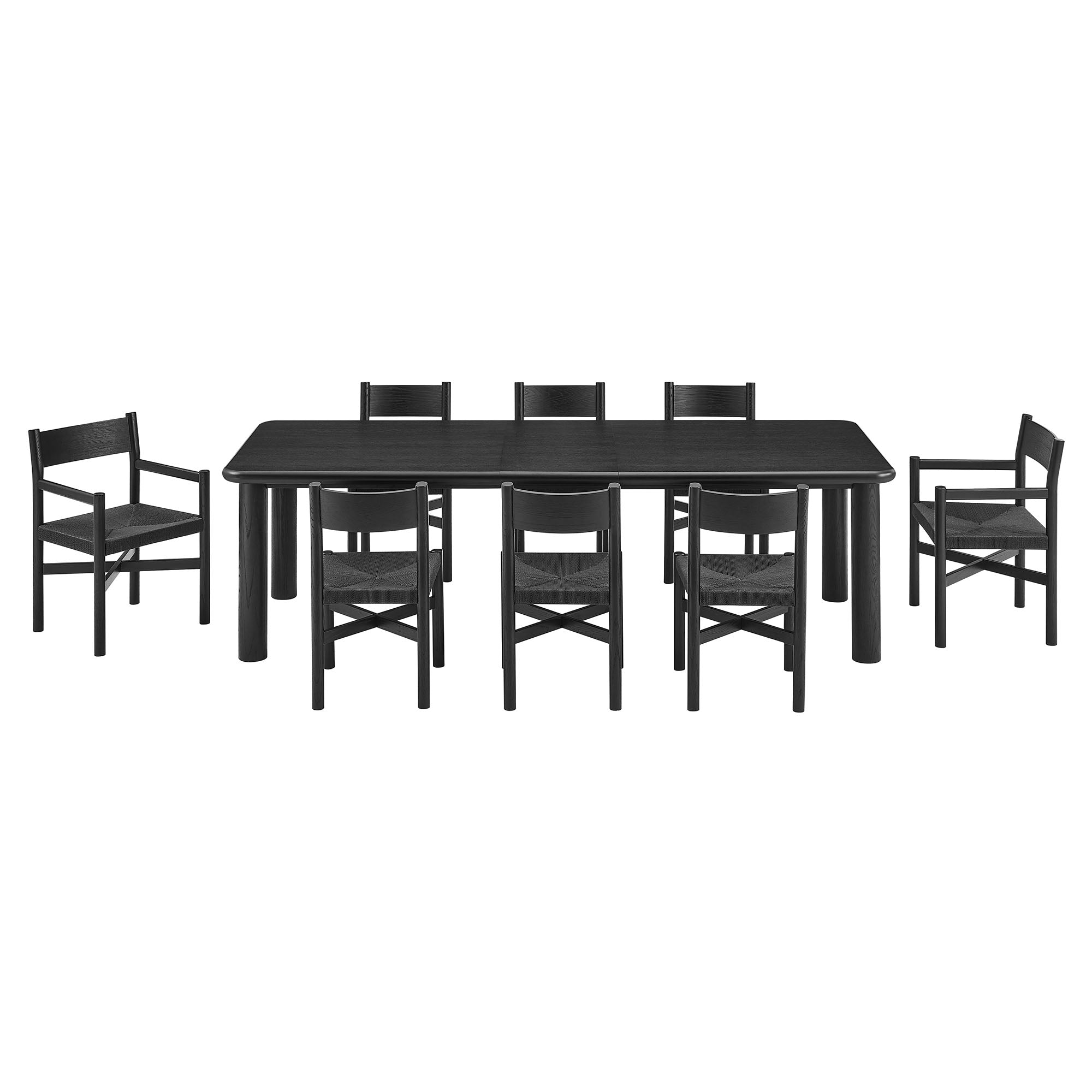 Alvia 9-Piece Wood Extendable Dining Table and Chairs Set