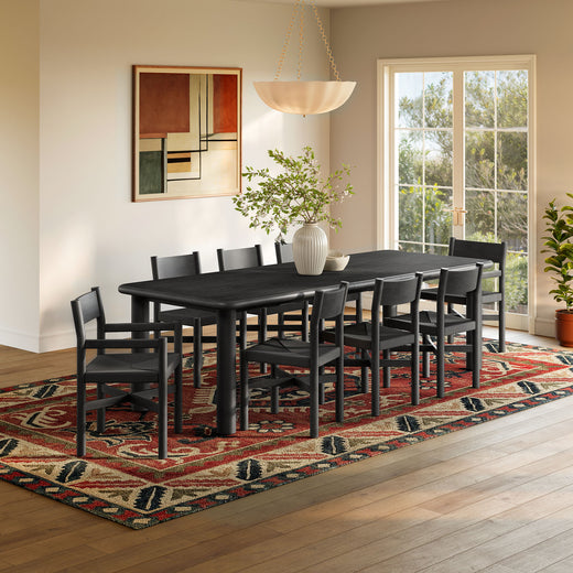 Alvia 9-Piece Wood Extendable Dining Table and Chairs Set