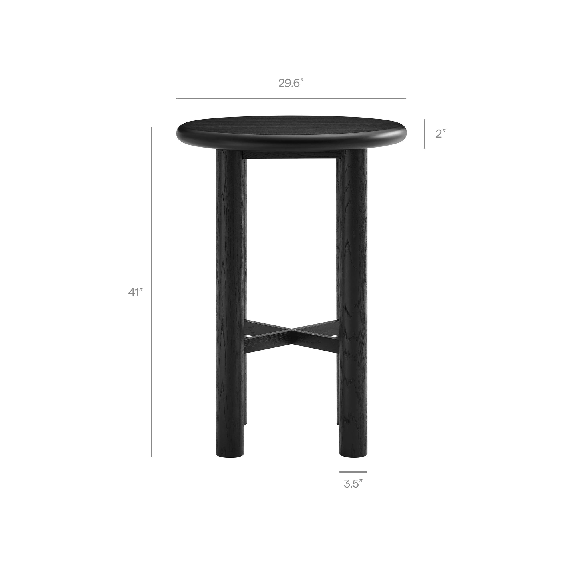 Alvia 3-Piece Round Wood Bar Table With Bar Stools Set