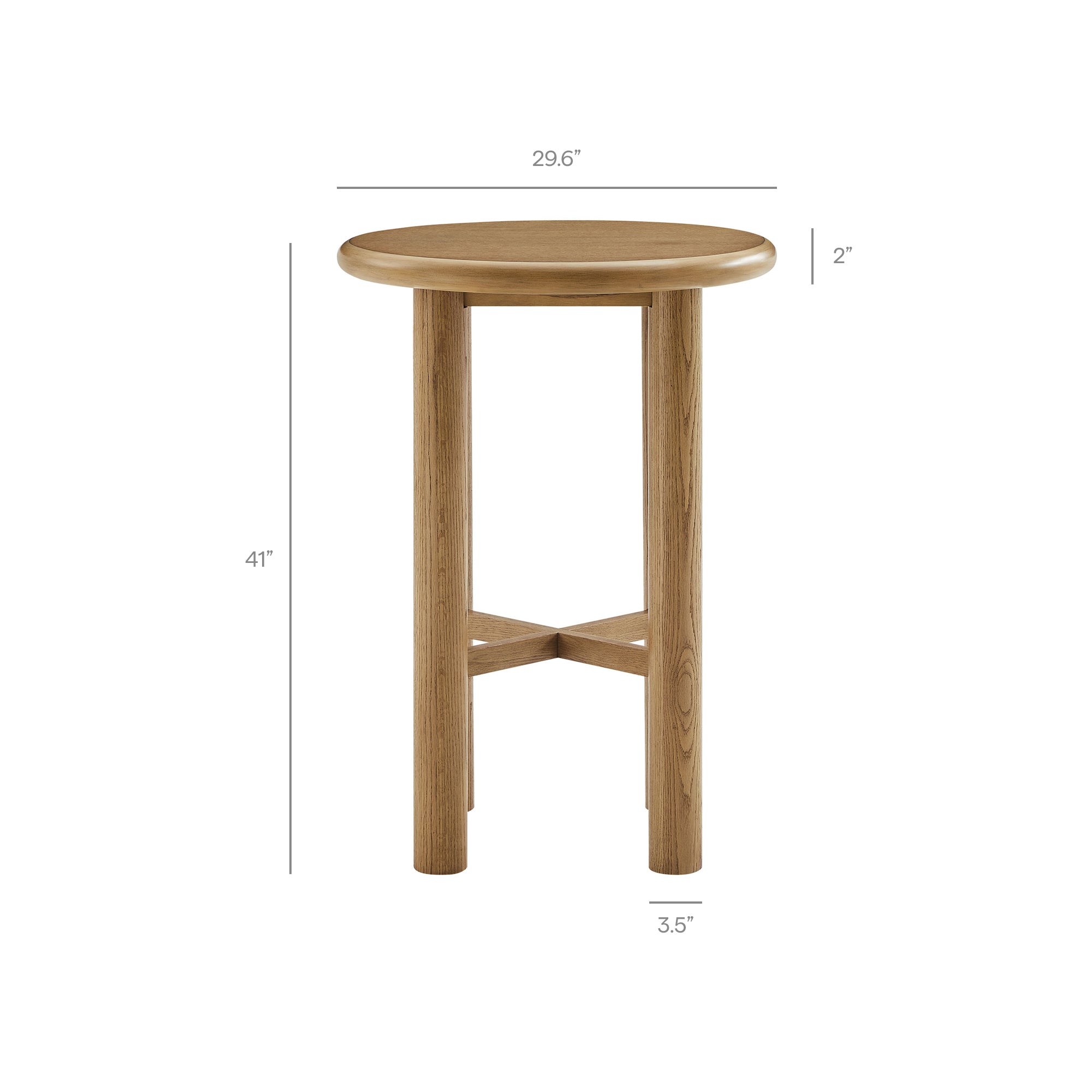 Alvia 3-Piece Round Wood Bar Table With Bar Stools Set
