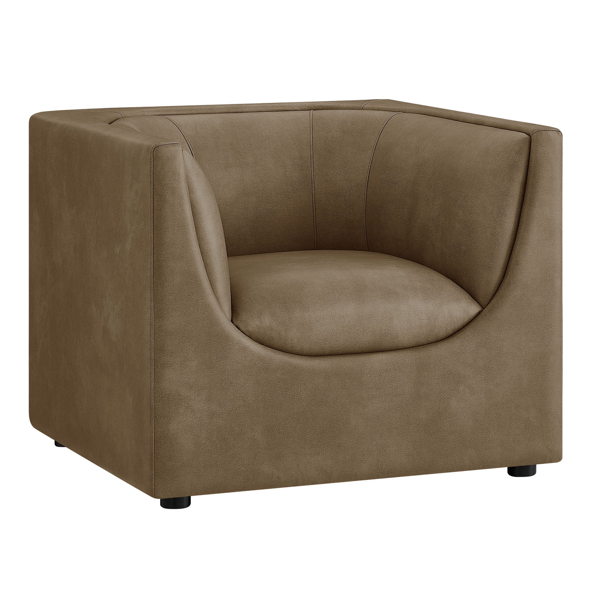 Hilda Curved Back Vegan Leather Armchair