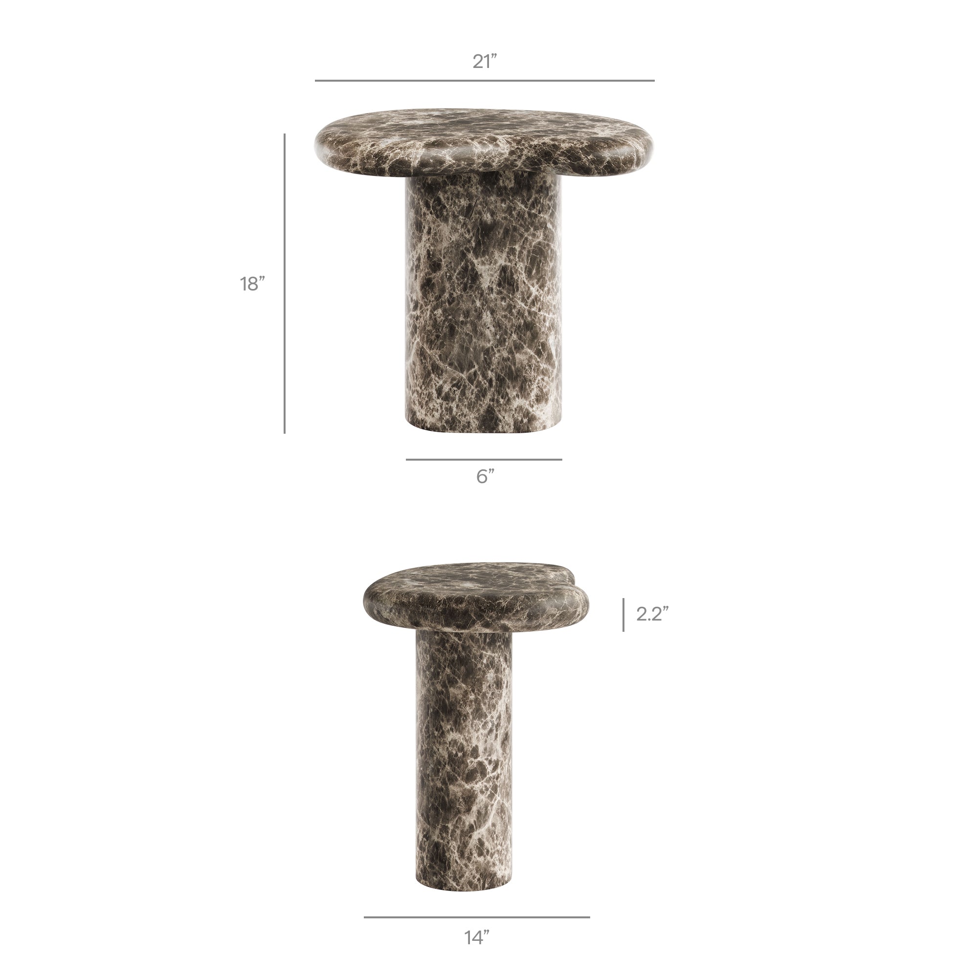Elowen Outdoor Patio Faux Marble Side Table