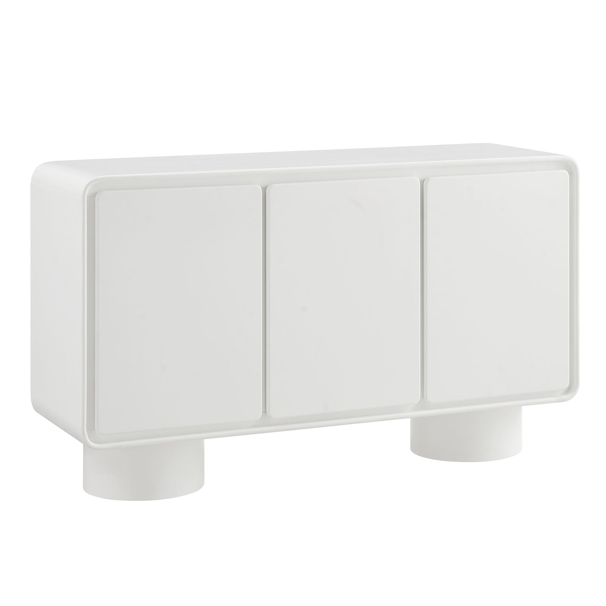 Lumo 3-Door Curved Wood Accent Cabinet