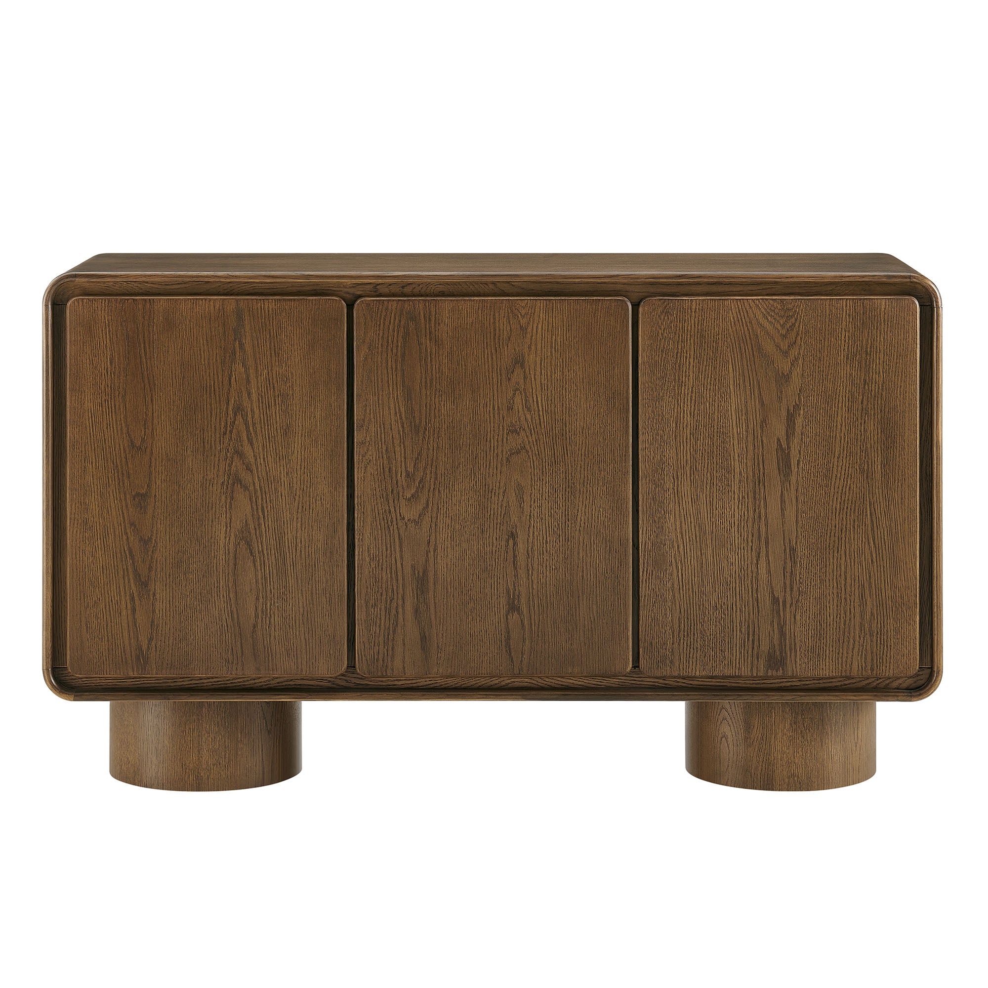 Lumo 3-Door Curved Wood Accent Cabinet