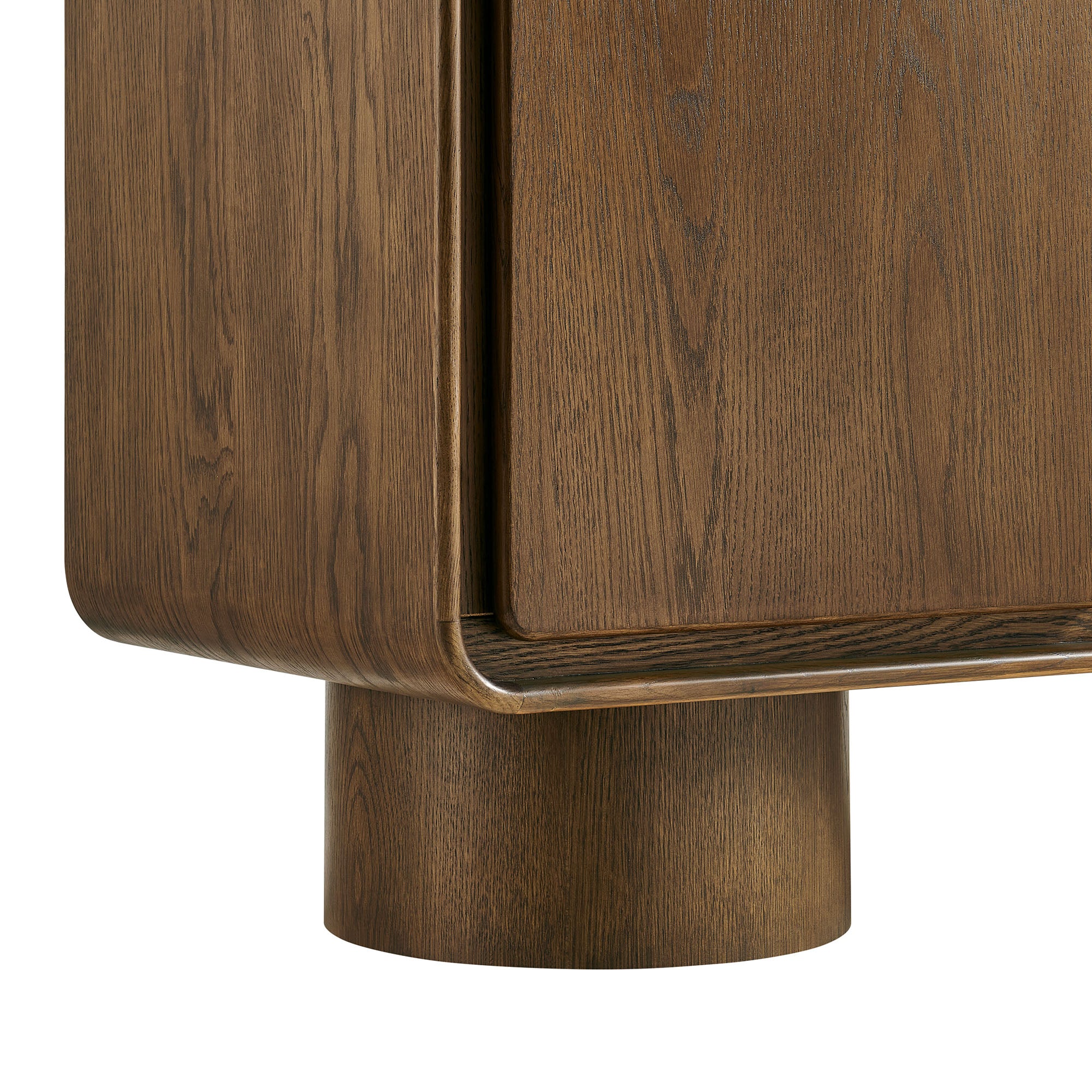 Lumo 3-Door Curved Wood Accent Cabinet