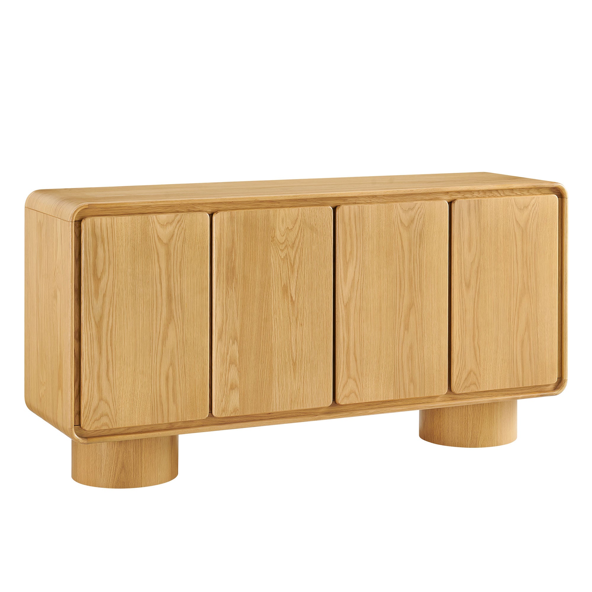 Lumo 4-Door Curved Wood Accent Cabinet