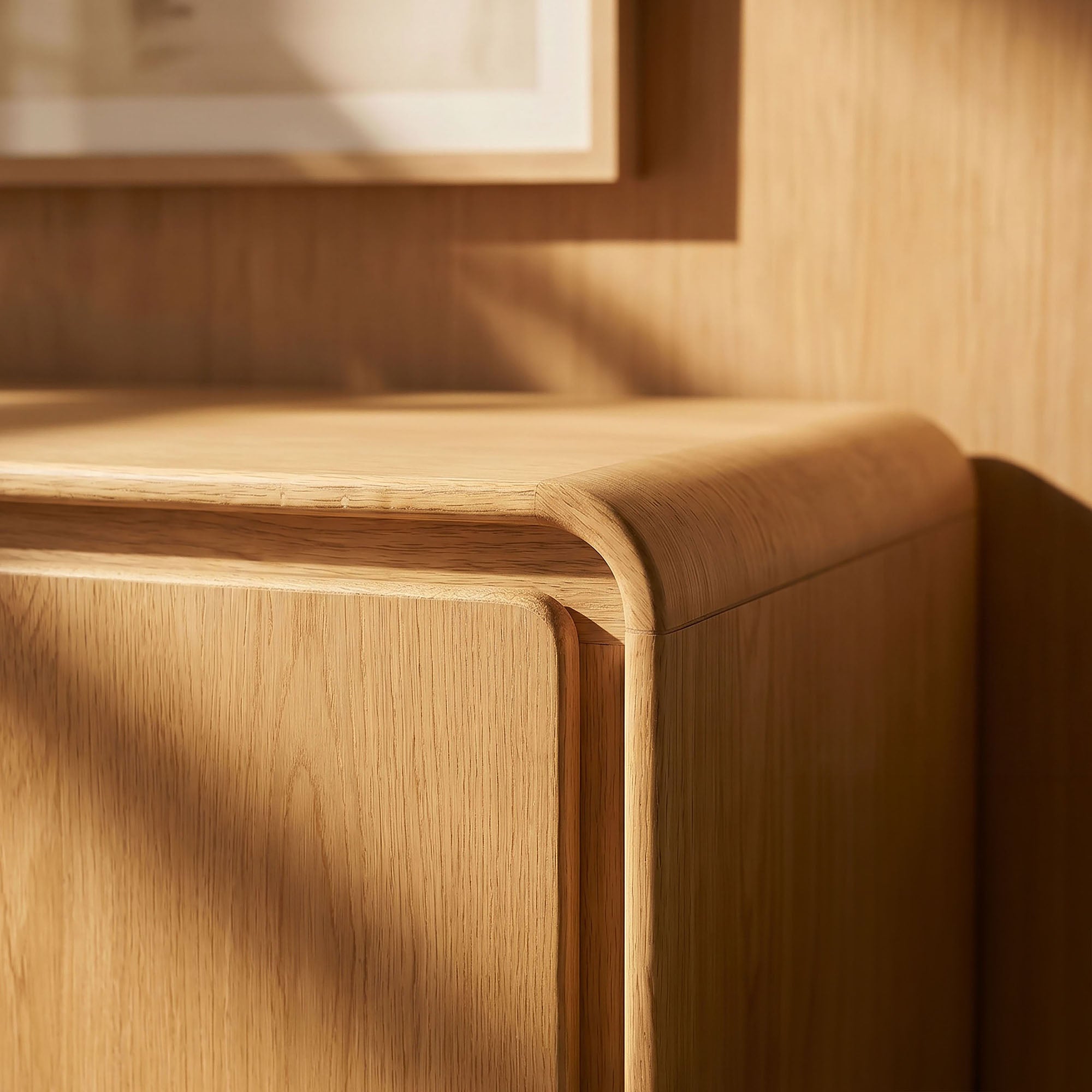 Lumo 4-Door Curved Wood Accent Cabinet