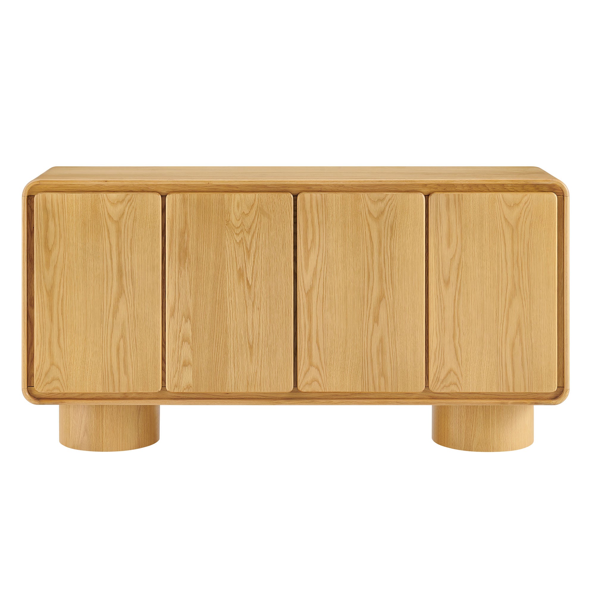 Lumo 4-Door Curved Wood Accent Cabinet