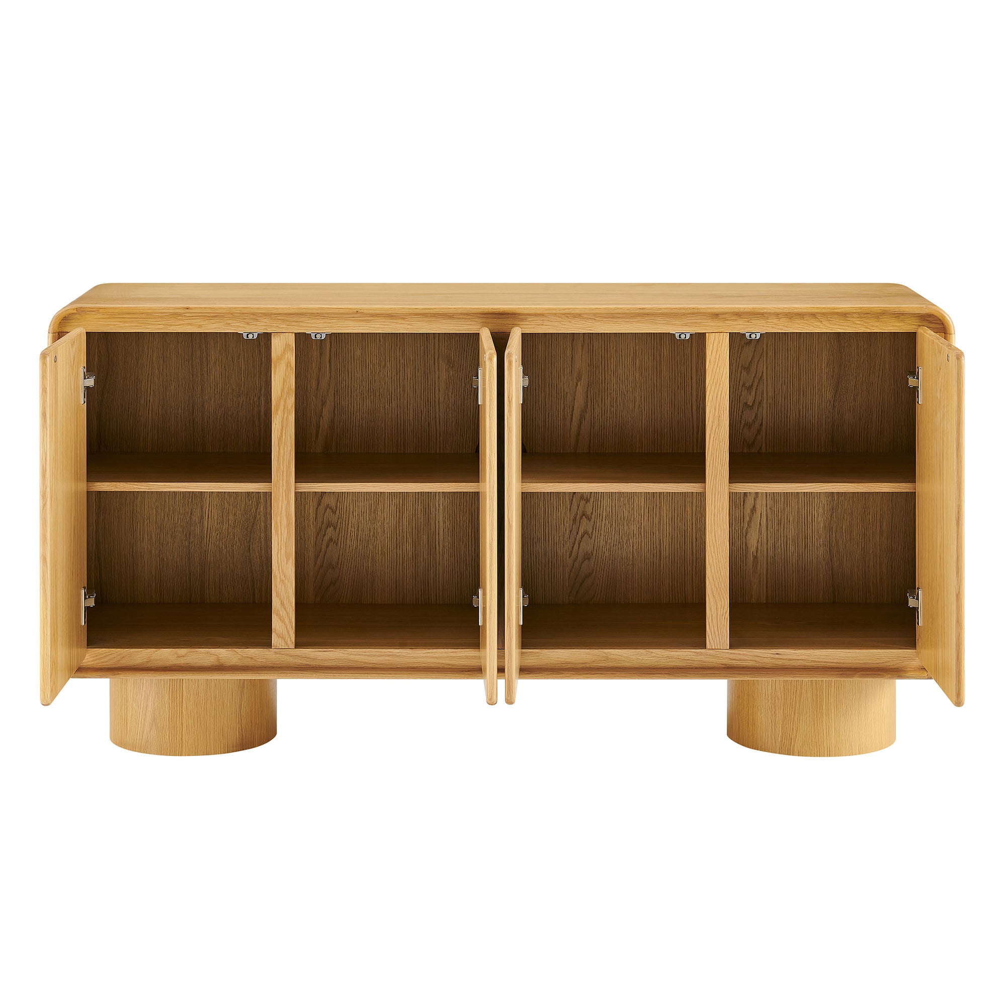 Lumo 4-Door Curved Wood Accent Cabinet