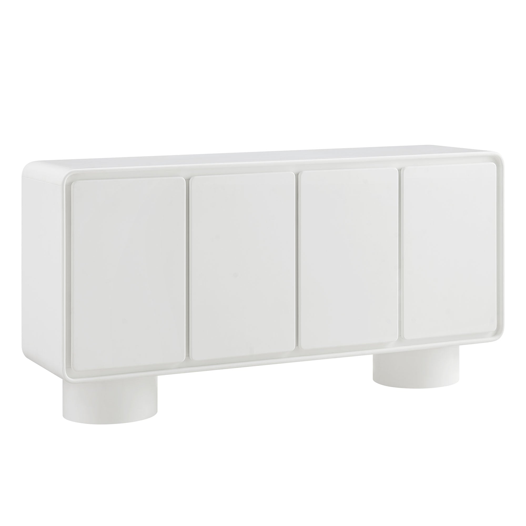 Lumo 4-Door Curved Wood Accent Cabinet