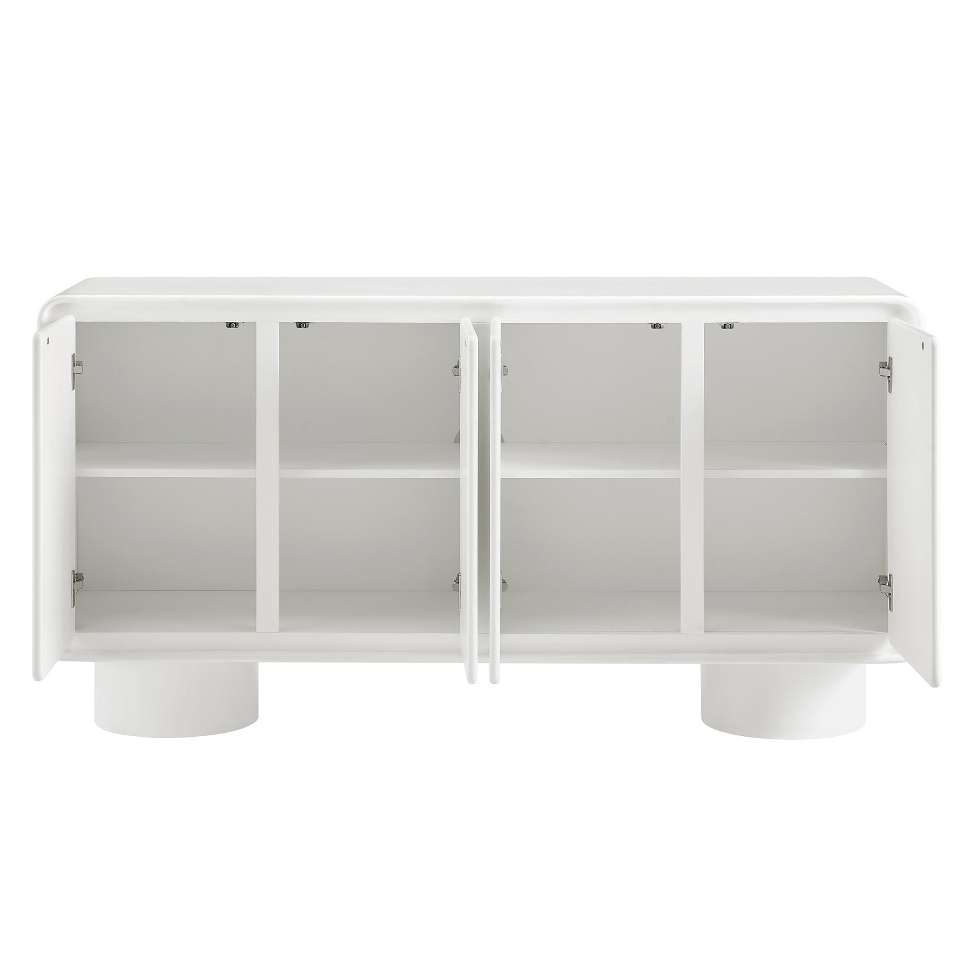 Lumo 4-Door Curved Wood Accent Cabinet