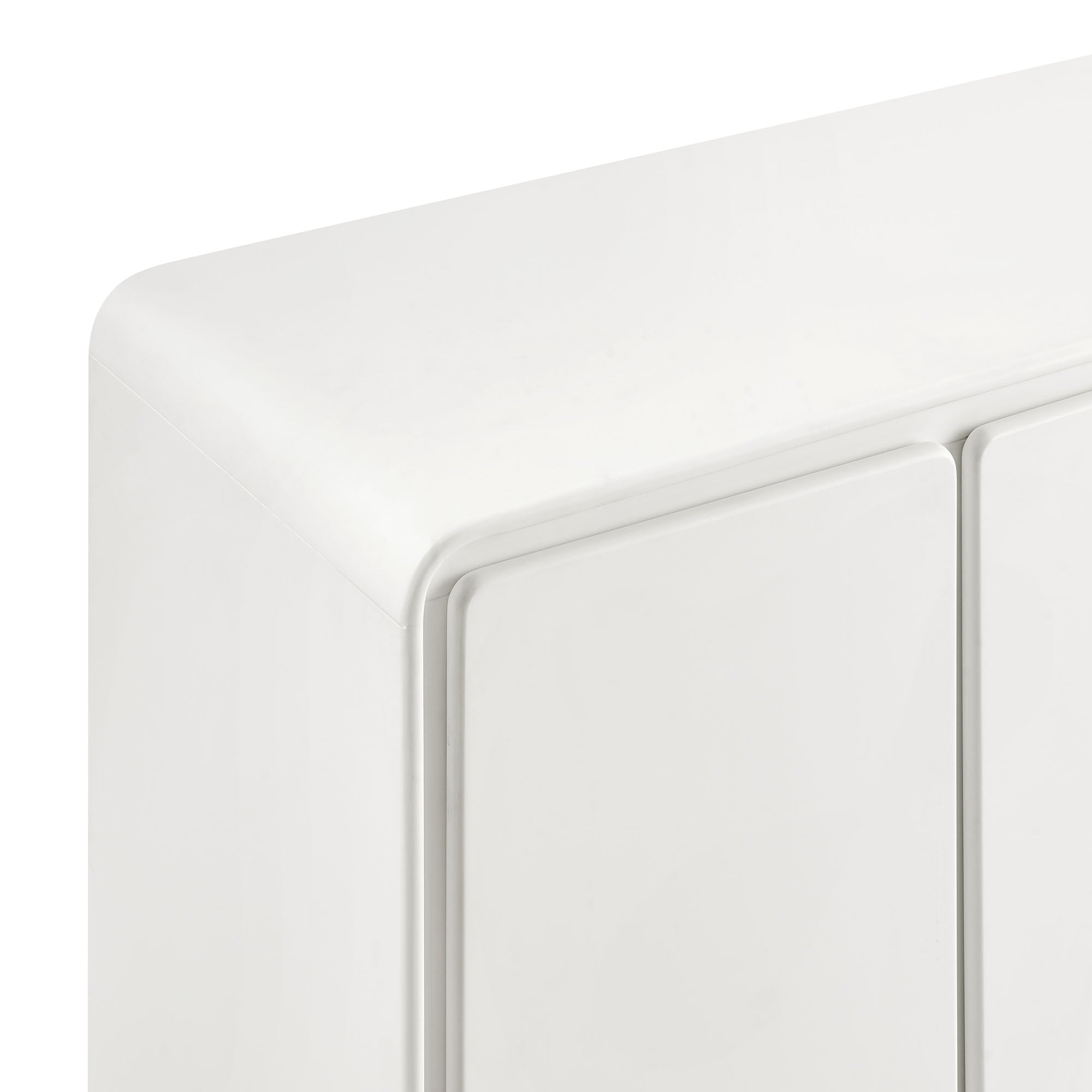 Lumo 4-Door Curved Wood Accent Cabinet