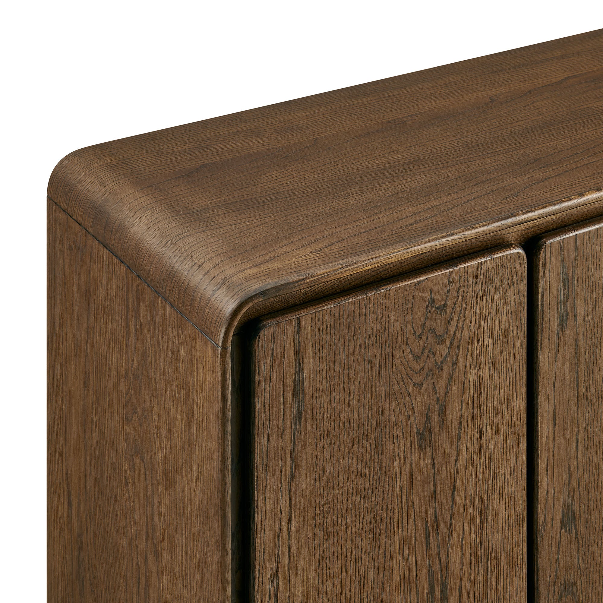 Lumo 4-Door Curved Wood Accent Cabinet