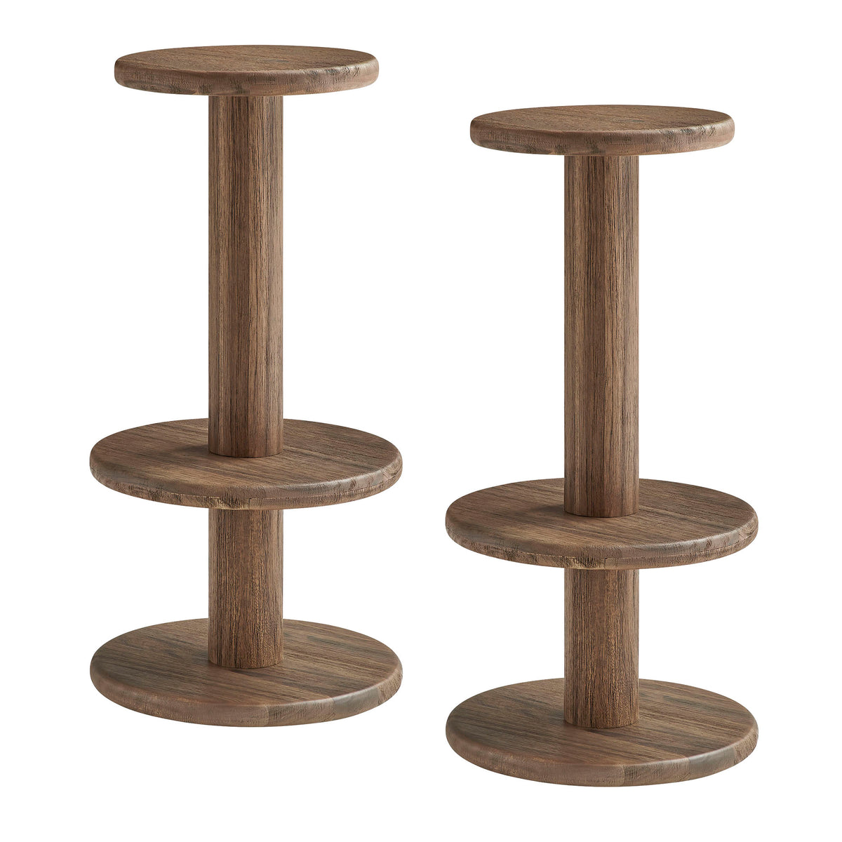 Neo 15 Inch Round Indoor - Outdoor Patio Patio Wood Bar Stools