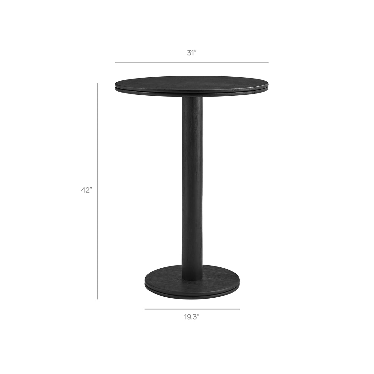 Neo 3-Piece Round Indoor - Outdoor Patio Patio Wood Bar Table And Stool Set