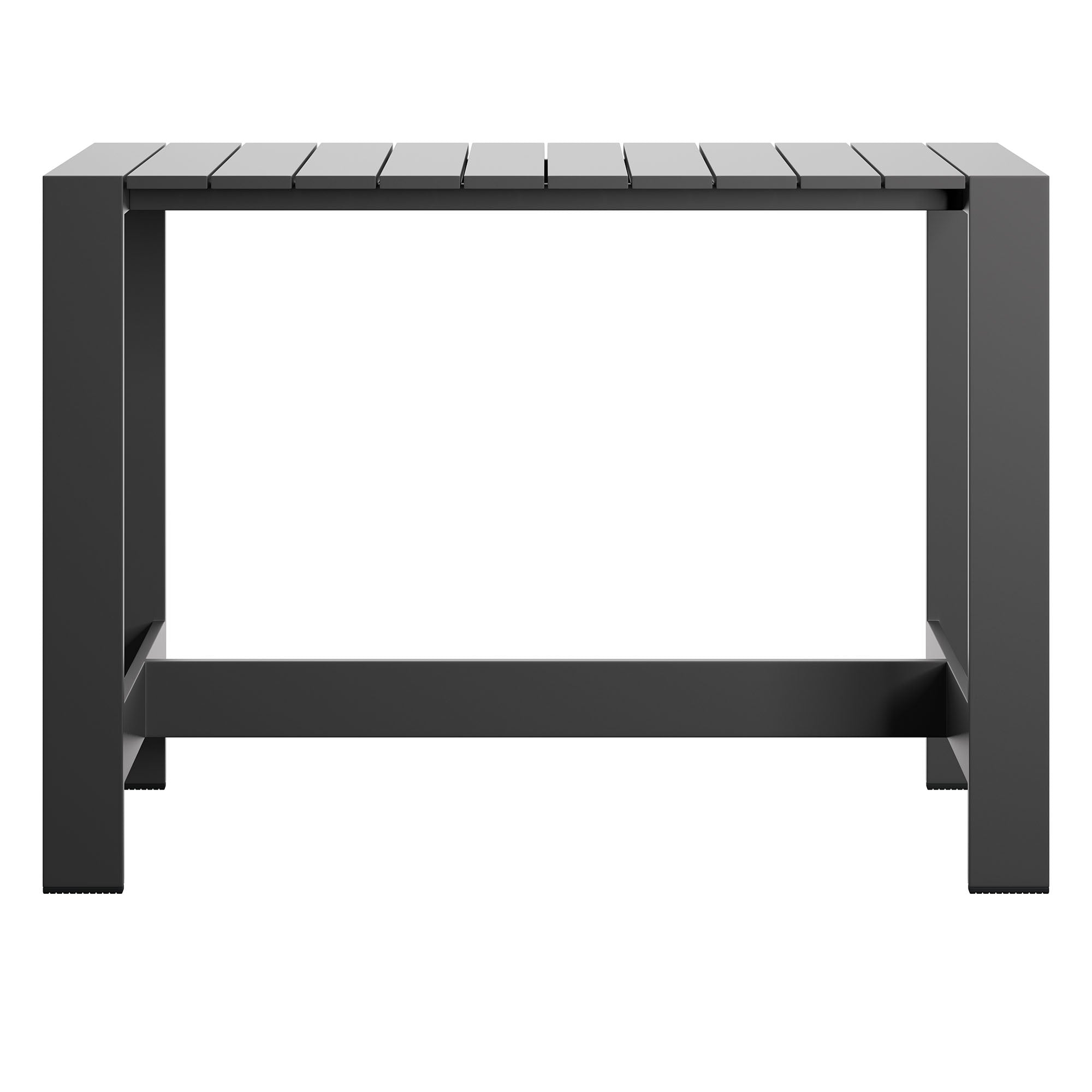Tahoe 59 Inch Rectangle Outdoor Patio Aluminum Bar Table