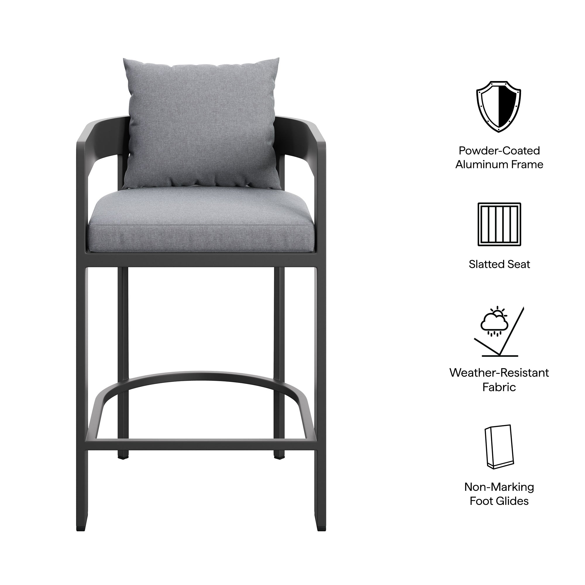 Tahoe Outdoor Patio Patio Aluminum Counter Stool