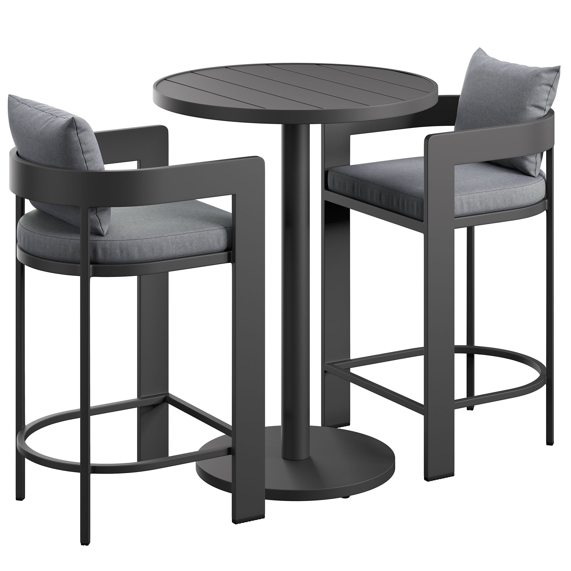 Tahoe 3-Piece Outdoor Patio Aluminum Bar Set