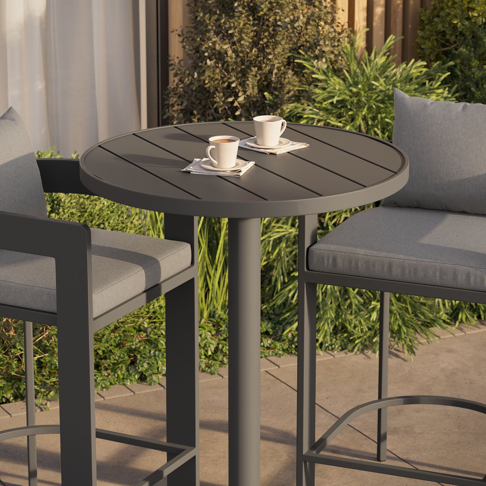 Tahoe 3-Piece Outdoor Patio Aluminum Bar Set