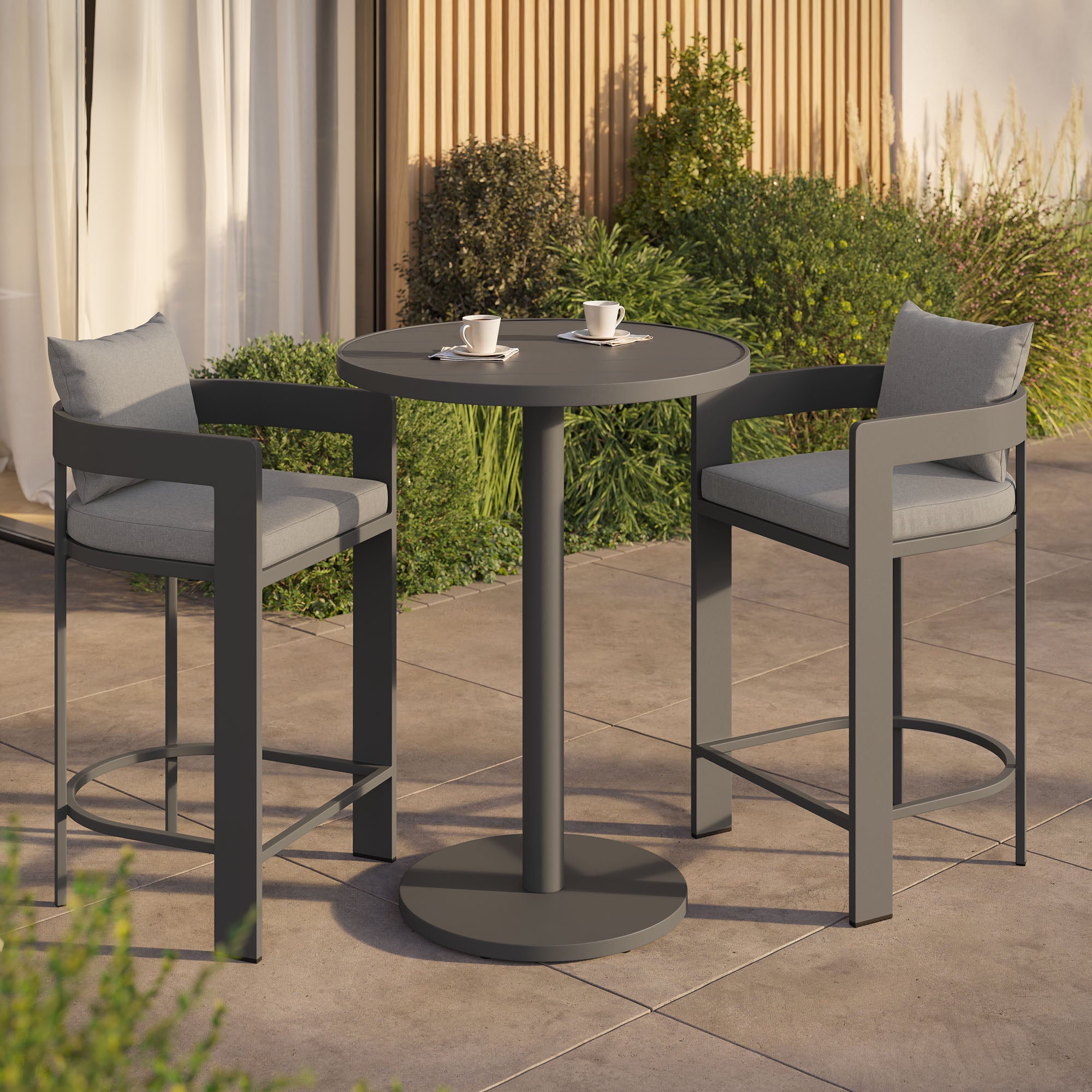 Tahoe 3-Piece Outdoor Patio Aluminum Bar Set