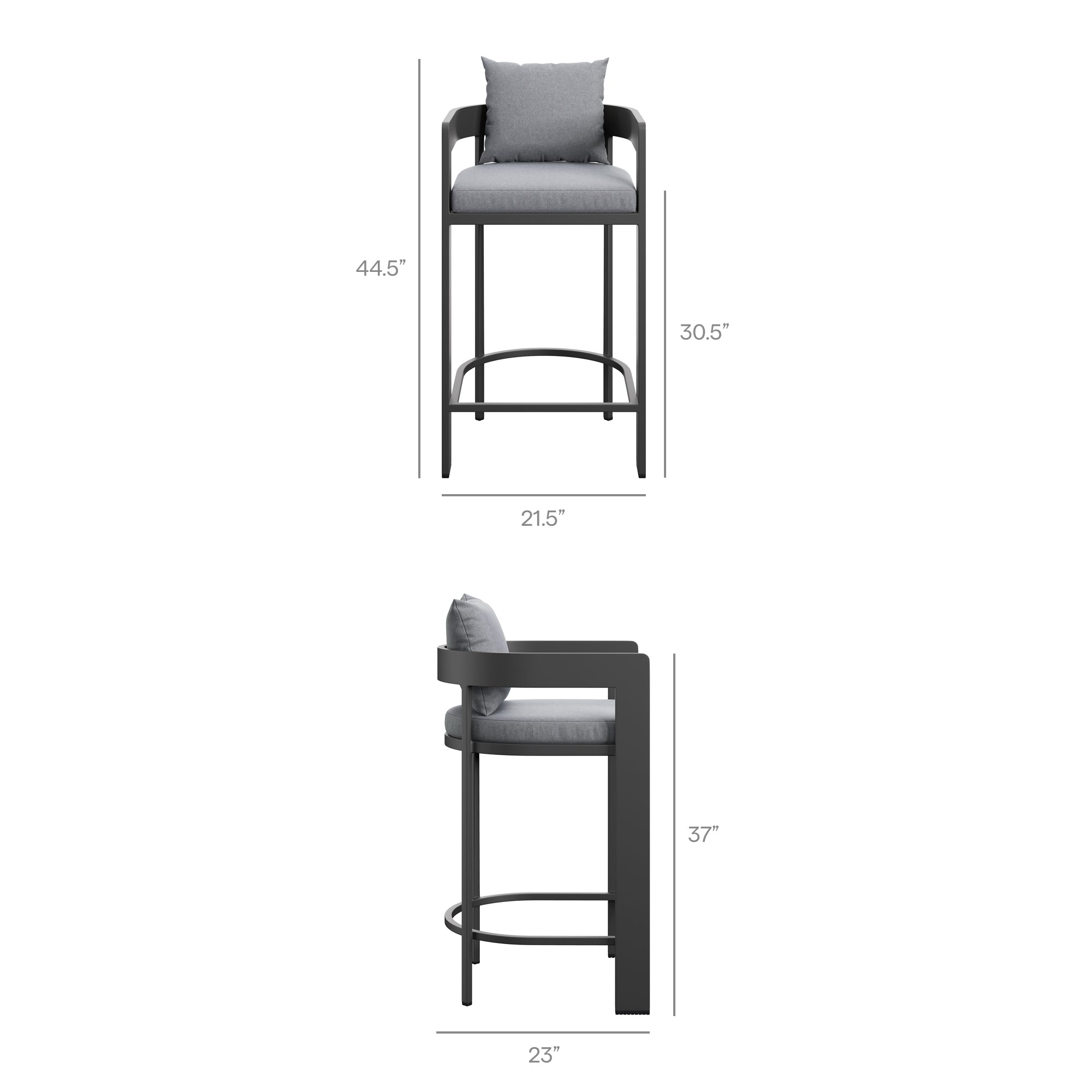 Tahoe 3-Piece Outdoor Patio Aluminum Bar Set
