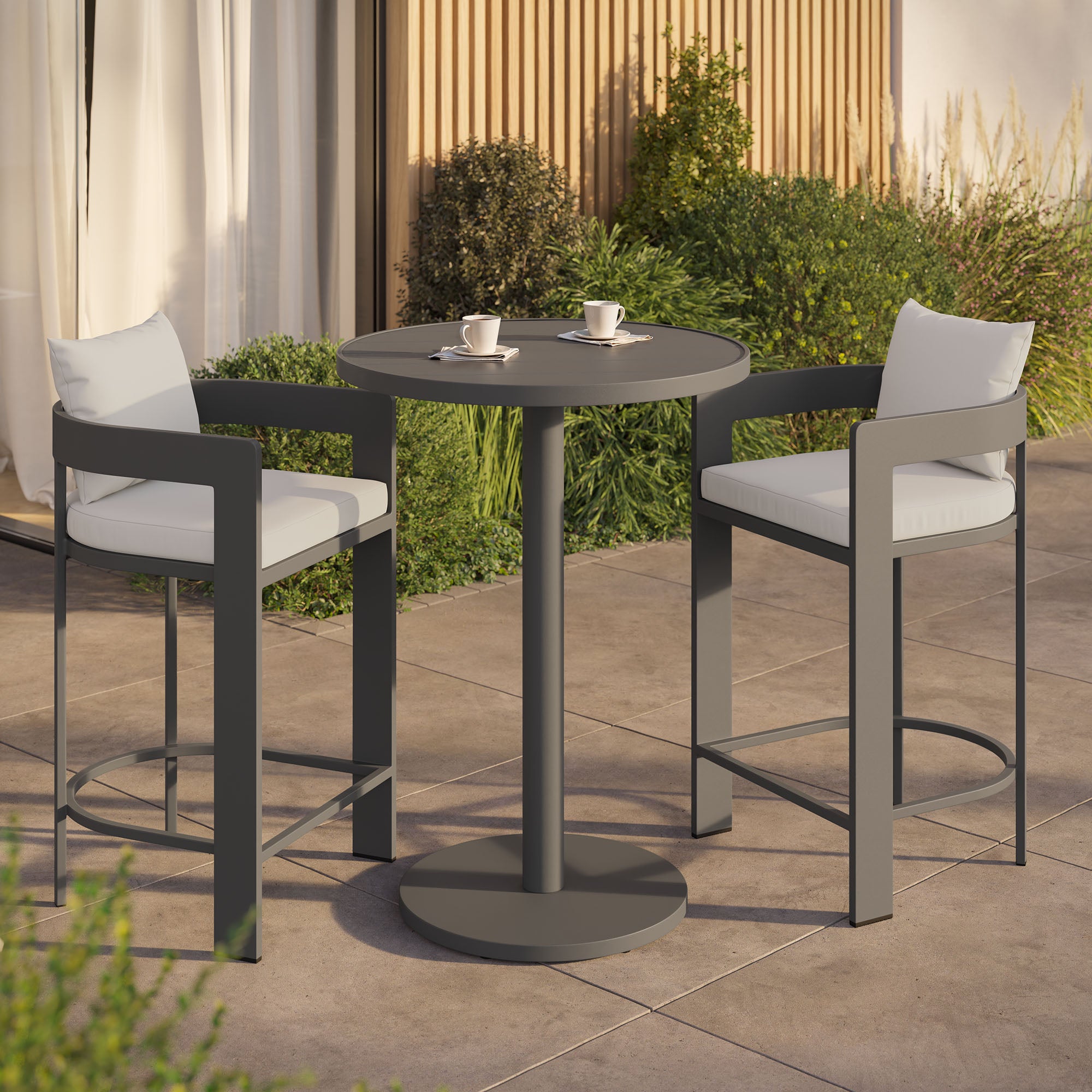 Tahoe 3-Piece Outdoor Patio Aluminum Bar Set