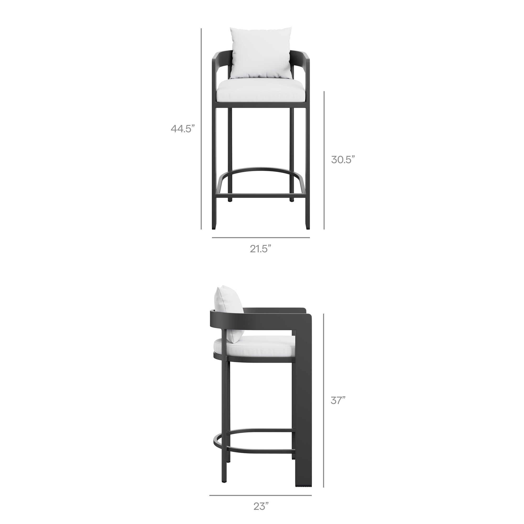 Tahoe 3-Piece Outdoor Patio Aluminum Bar Set