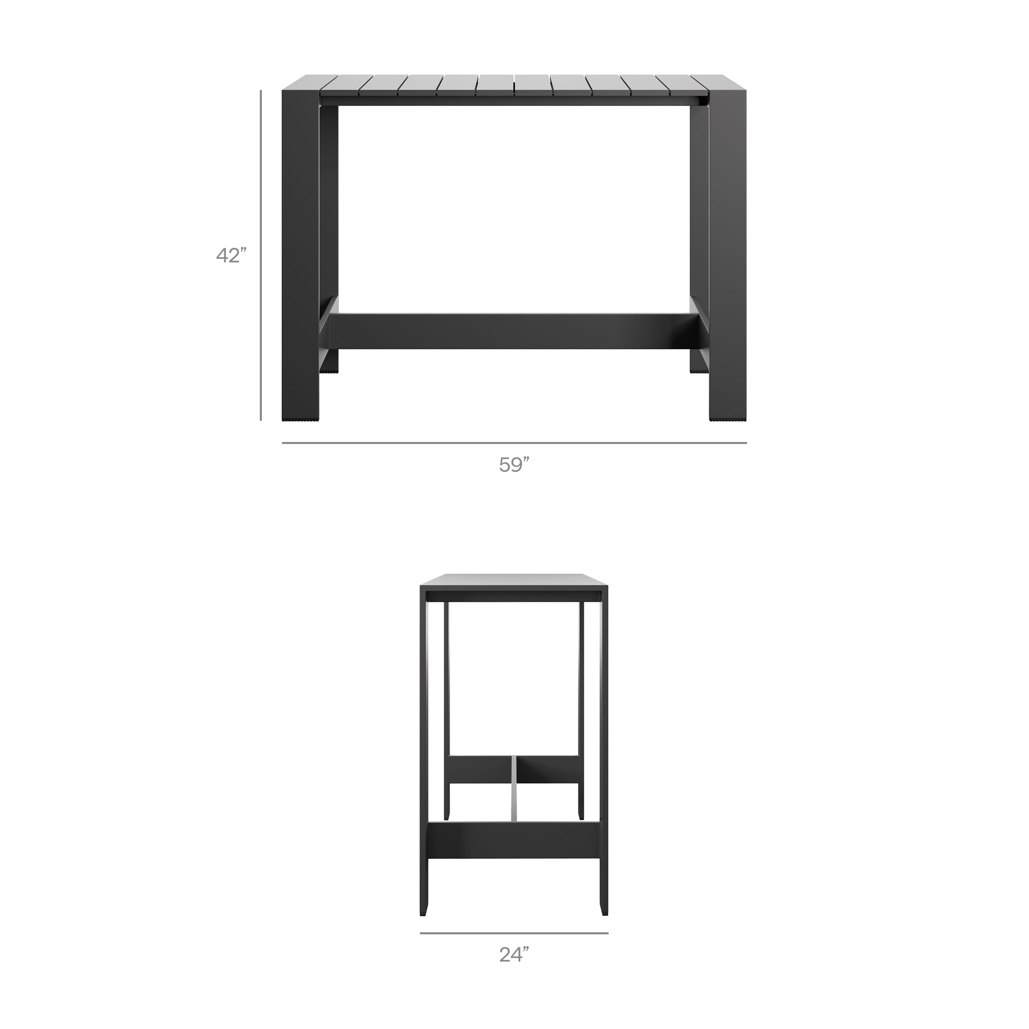 Tahoe 3-Piece Outdoor Patio Aluminum Bar Table Set