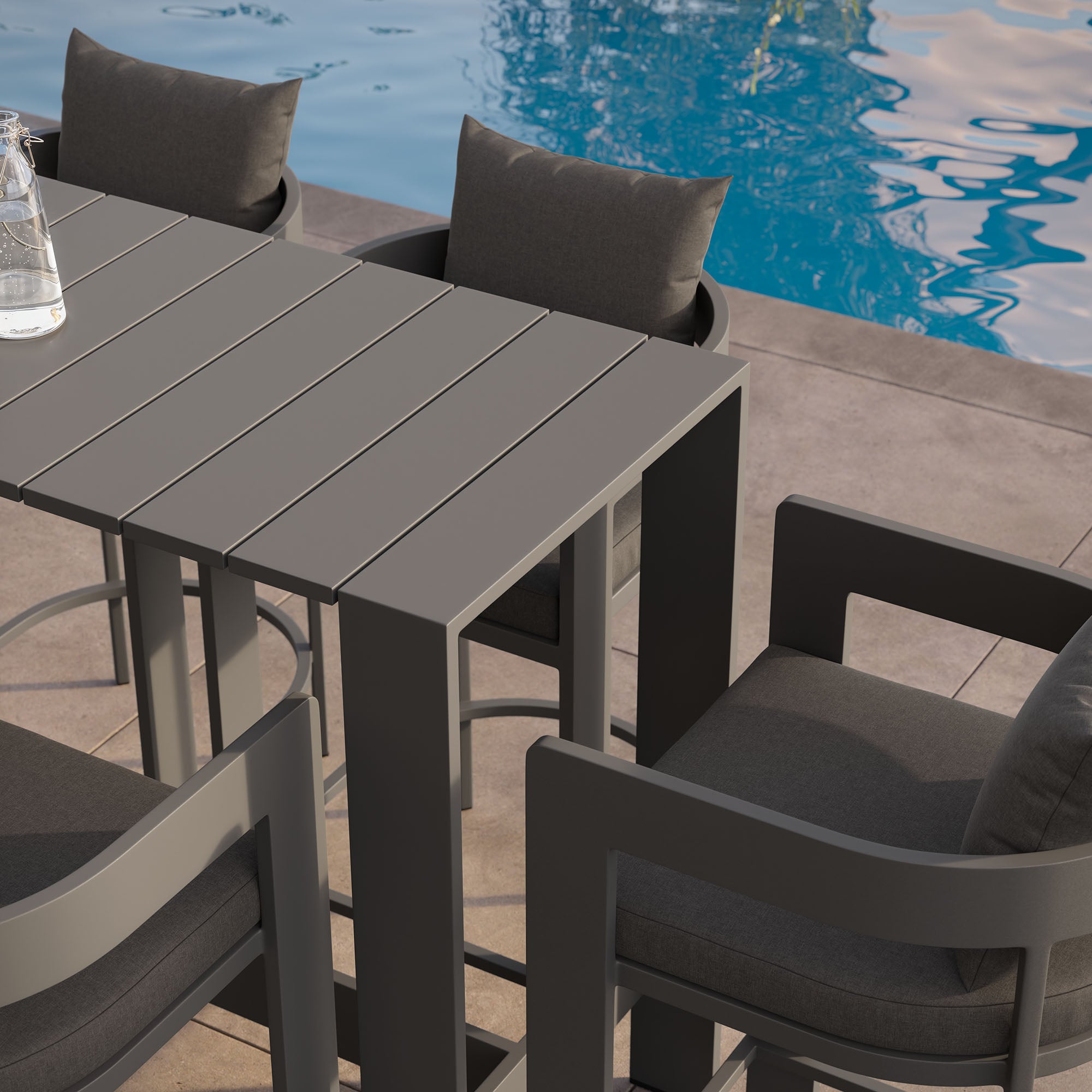 Tahoe 5-Piece Outdoor Patio Bar Table Set