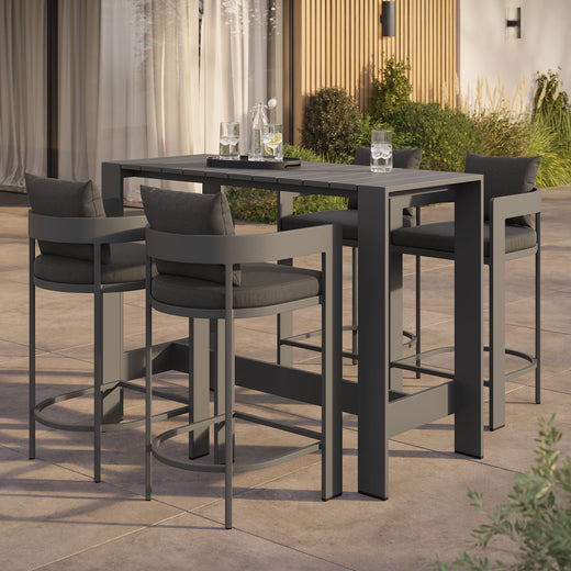 Tahoe 5-Piece Outdoor Patio Bar Table Set
