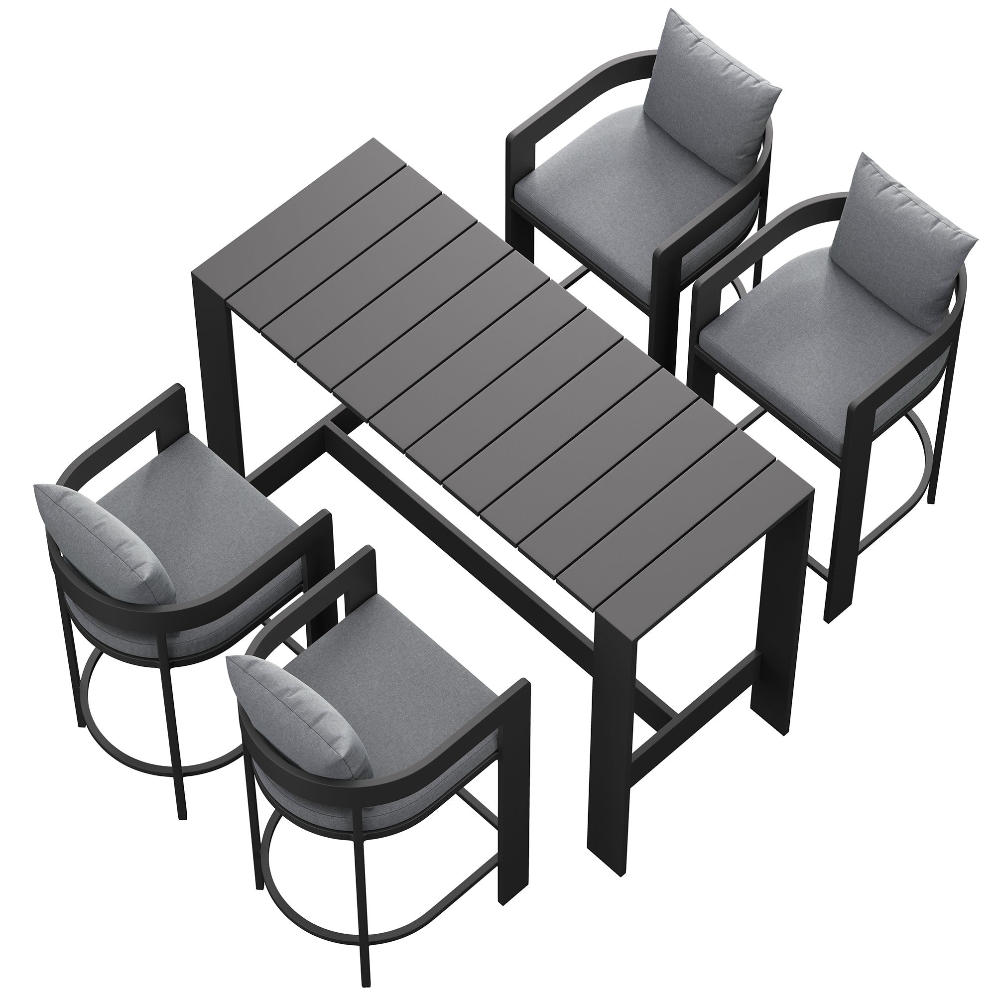 Tahoe 5-Piece Outdoor Patio Bar Table Set