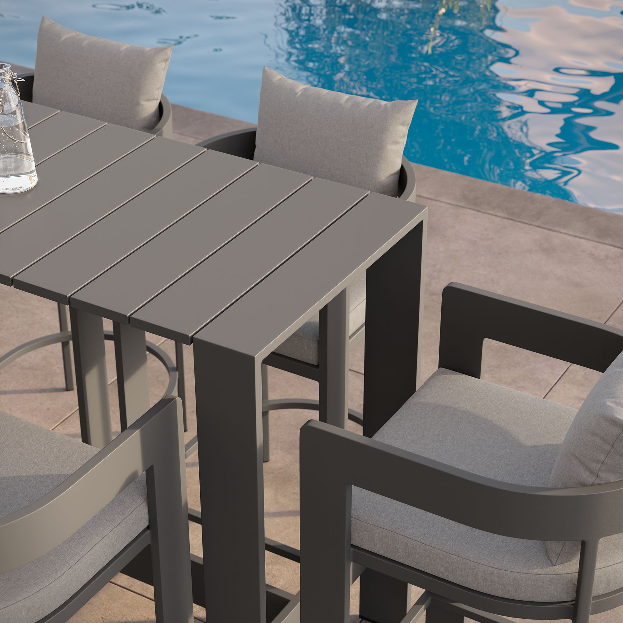Tahoe 5-Piece Outdoor Patio Bar Table Set