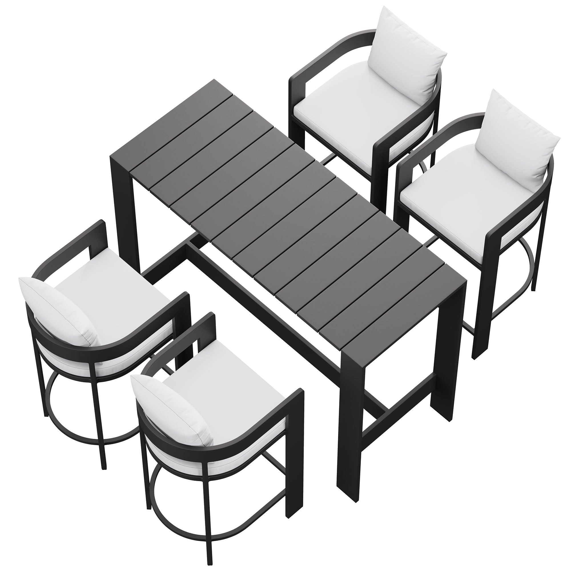 Tahoe 5-Piece Outdoor Patio Bar Table Set